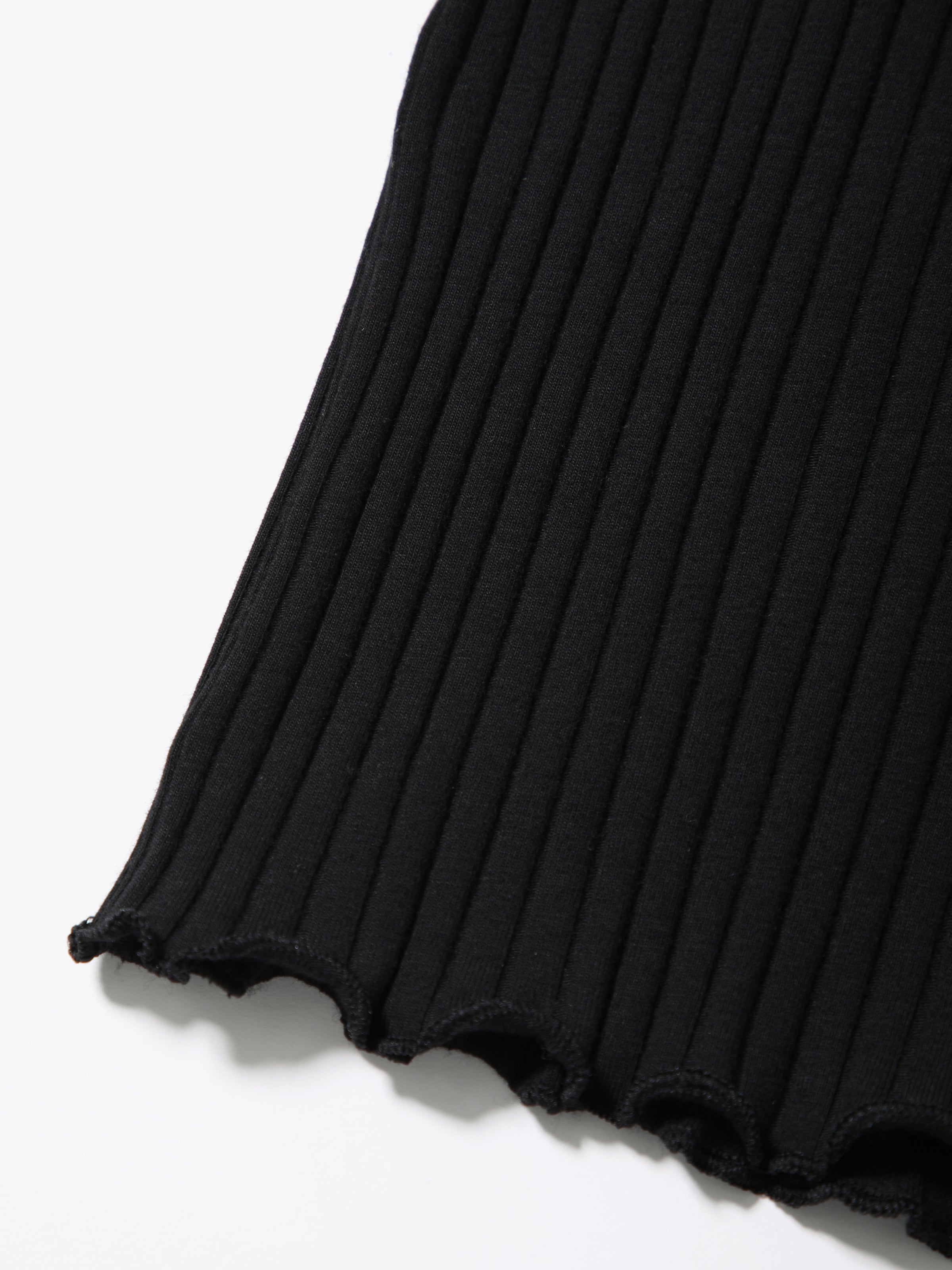 LOVER TOP L/S RIB STRETCH JERSEY AM-C0307 Black x Black