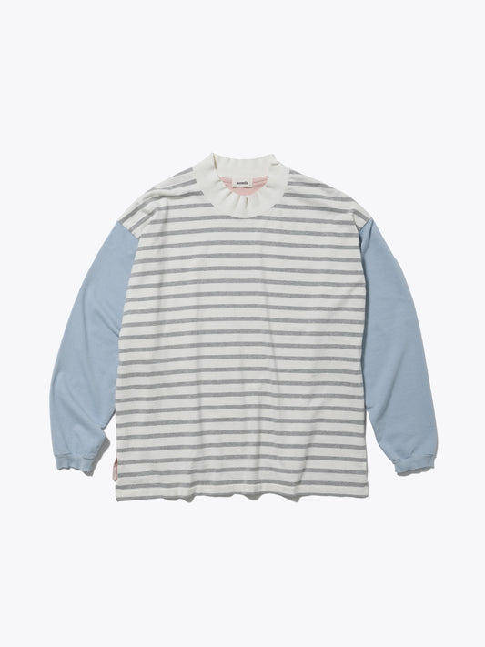 BAGGY L/S TEE COTTON BORDER JERSEY AM-C0310 Off white