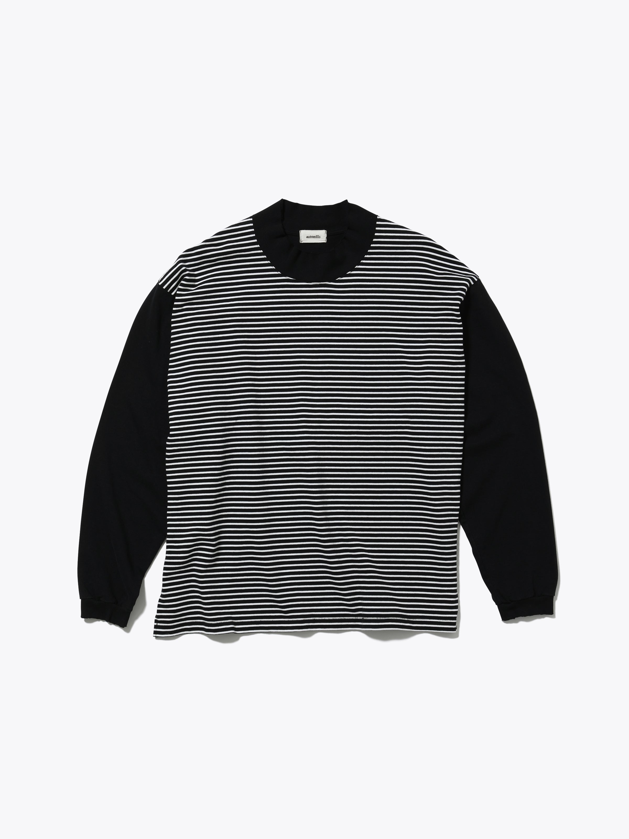 BAGGY L/S TEE COTTON BORDER JERSEY AM-C0310 Black