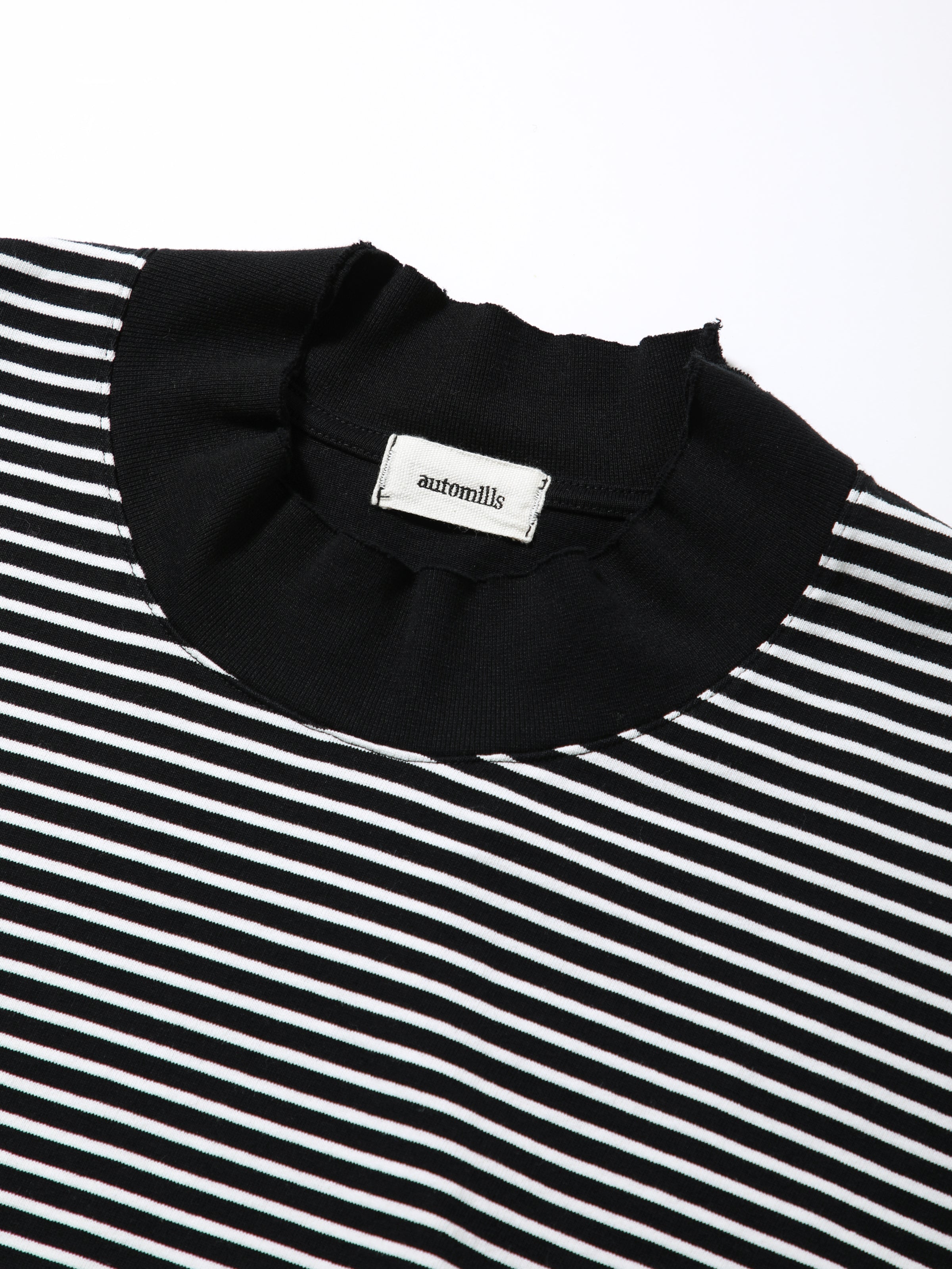 BAGGY L/S TEE COTTON BORDER JERSEY AM-C0310 Black