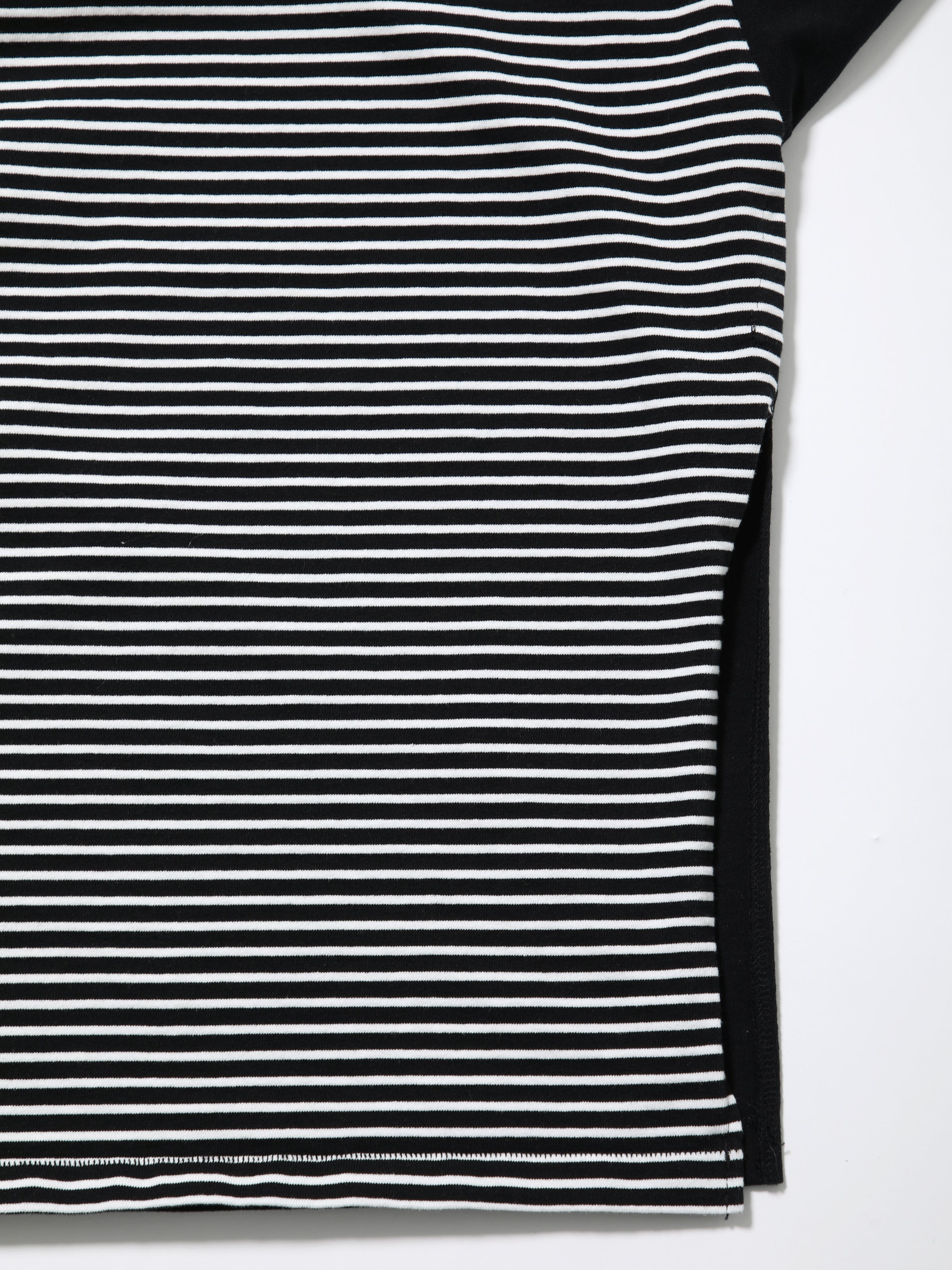 BAGGY L/S TEE COTTON BORDER JERSEY AM-C0310 Black