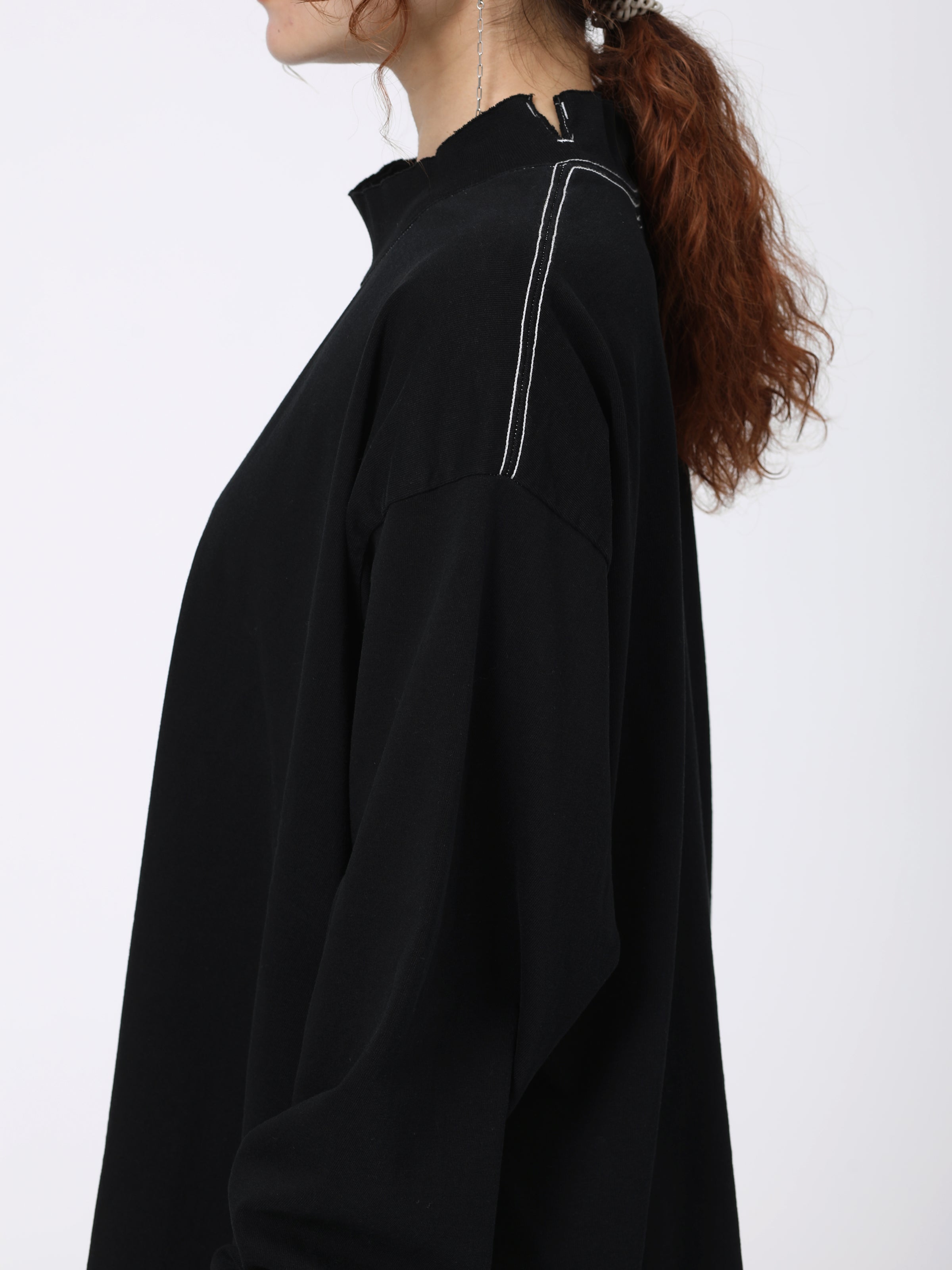 BAGGY L/S TEE COTTON JERSEY AM-C0312 Black