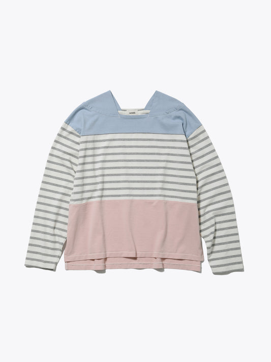BAGGY BOAT L/S TEE COTTON BORDER JERSEY AM-C0309 Off white