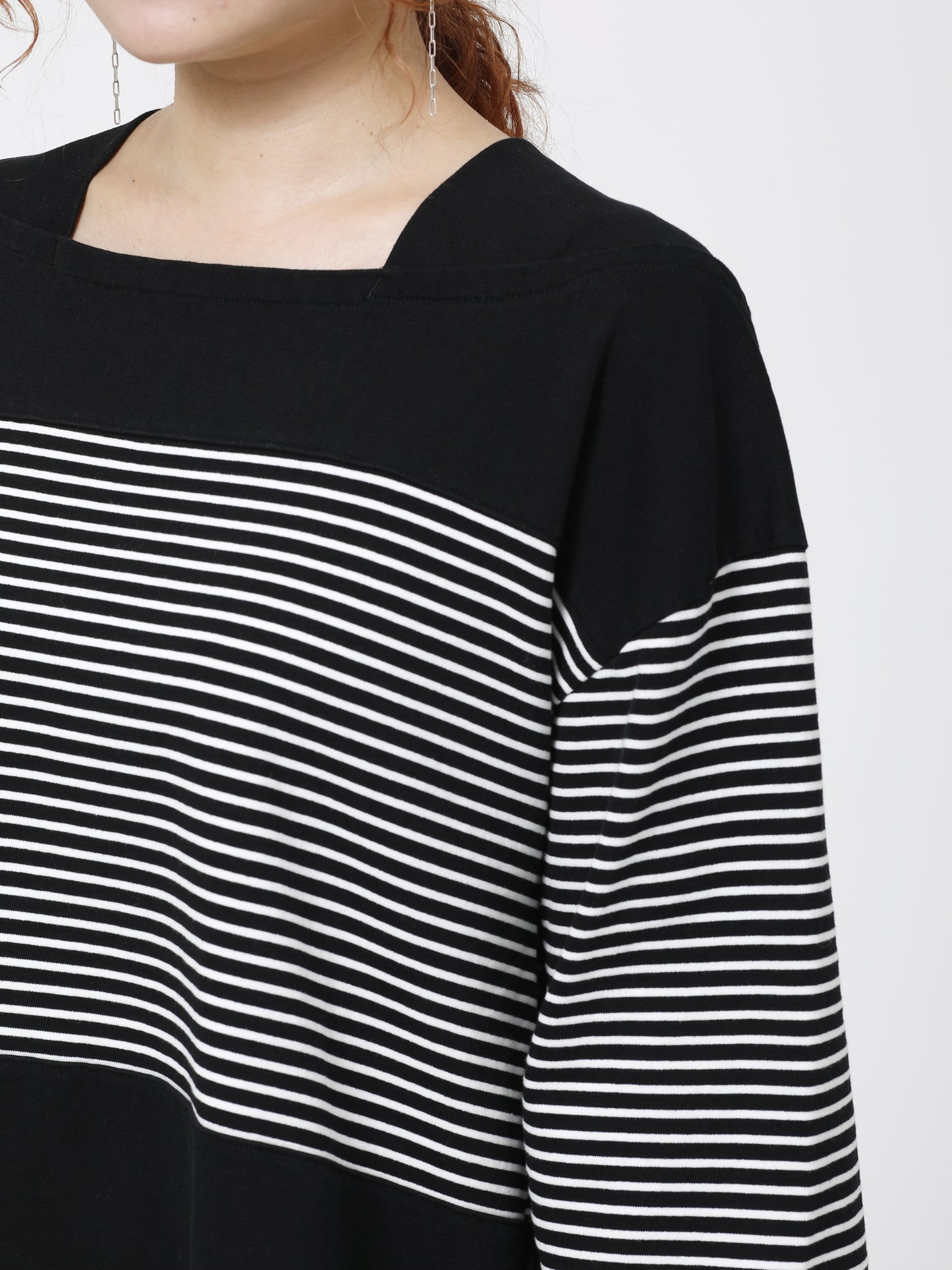 BAGGY BOAT L/S TEE COTTON BORDER JERSEY AM-C0309 Black