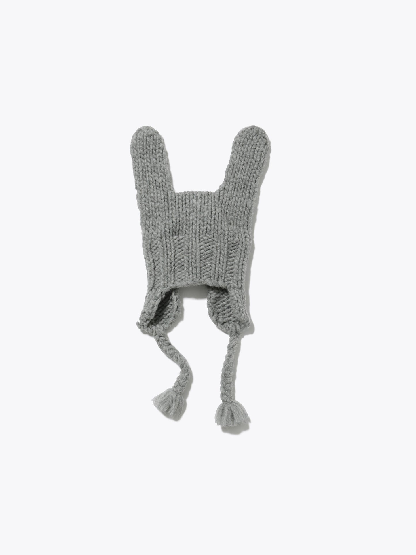 RABBIT BEANIE HEAVY WEIGHT WOOL YARN AM-K0310 Gray