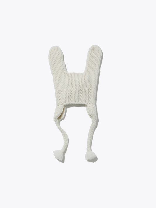 RABBIT BEANIE HEAVY WEIGHT WOOL YARN AM-K0310 Off white