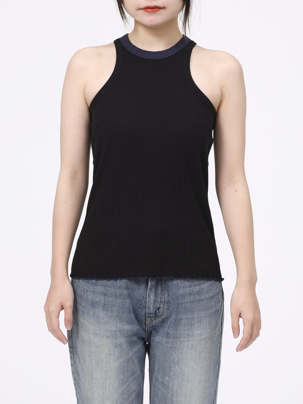 LOVER TANK TOP RIB STRETCH JERSEY BICOLOR AM-C0413