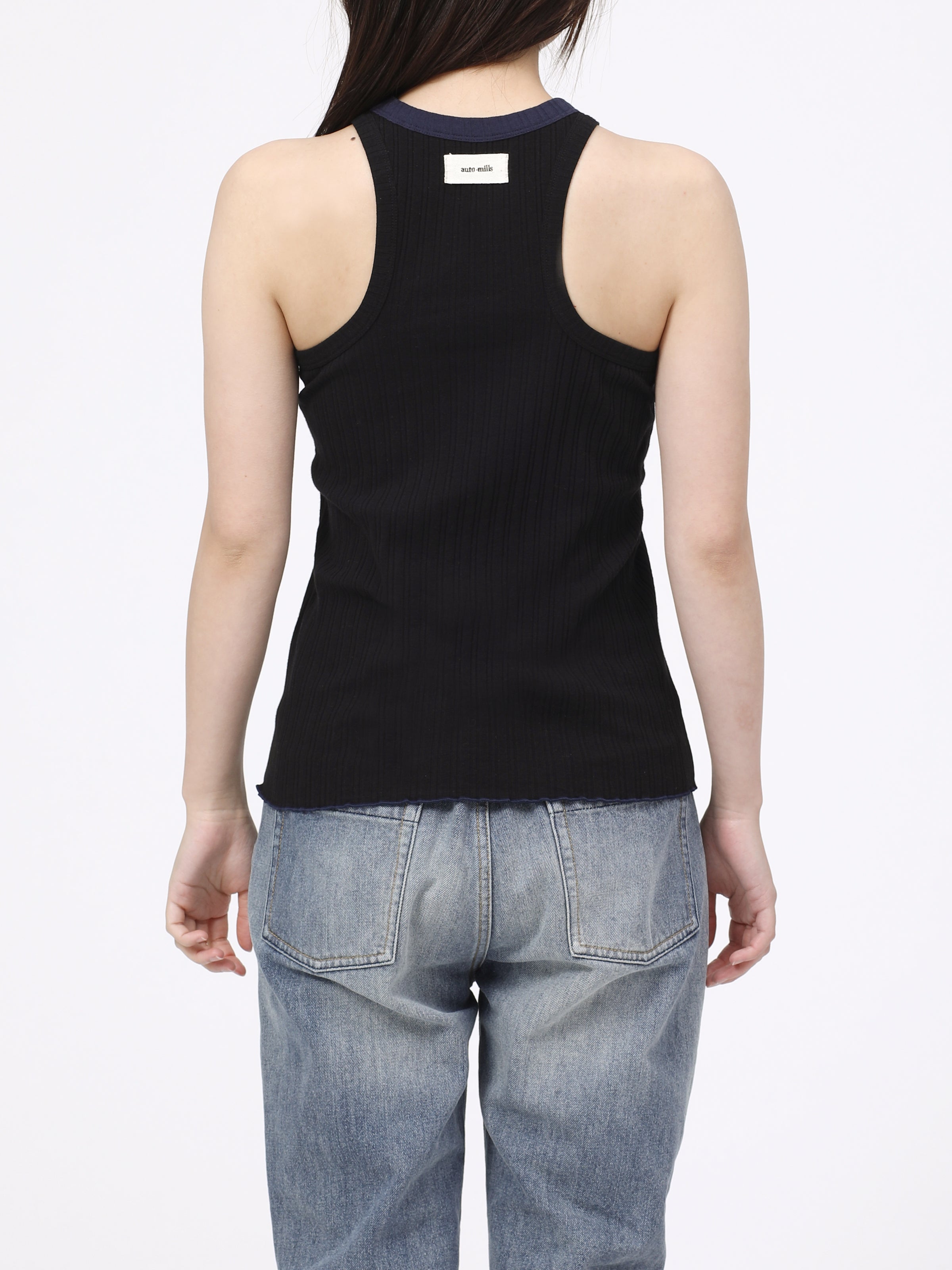 LOVER TANK TOP RIB STRETCH JERSEY BICOLOR AM-C0413