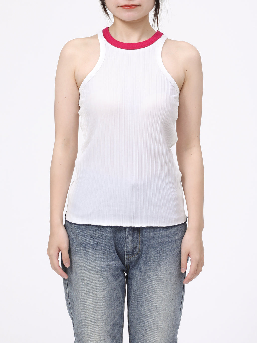 LOVER TANK TOP RIB STRETCH JERSEY BICOLOR AM-C0413