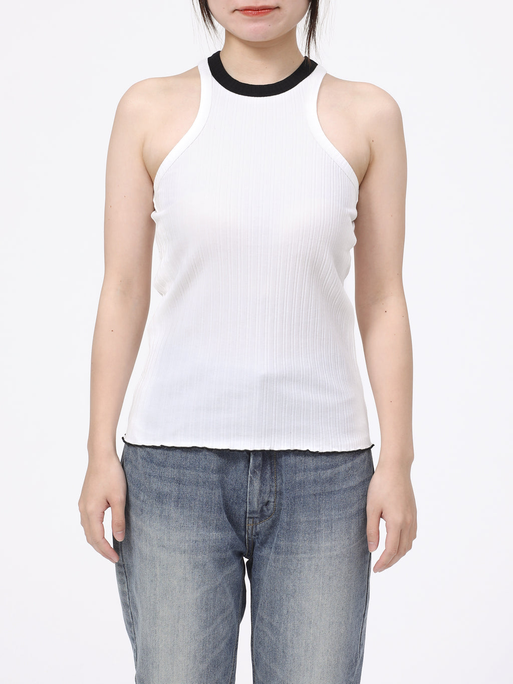 LOVER TANK TOP RIB STRETCH JERSEY BICOLOR AM-C0413