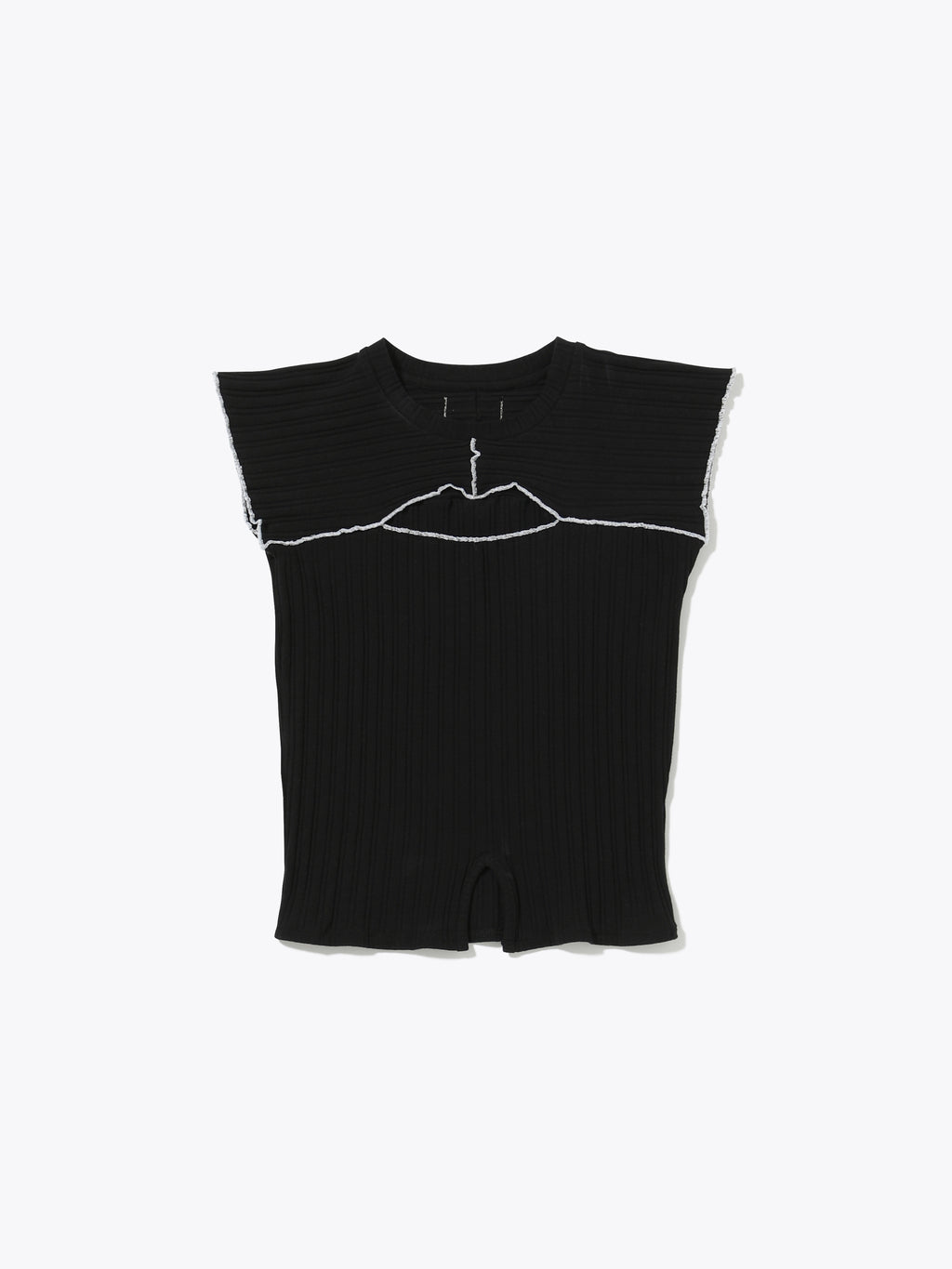 LOVER TOP S/S  RIB STRETCH JERSEY BICOLOR AM-C0411