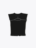 LOVER TOP S/S  RIB STRETCH JERSEY BICOLOR AM-C0411
