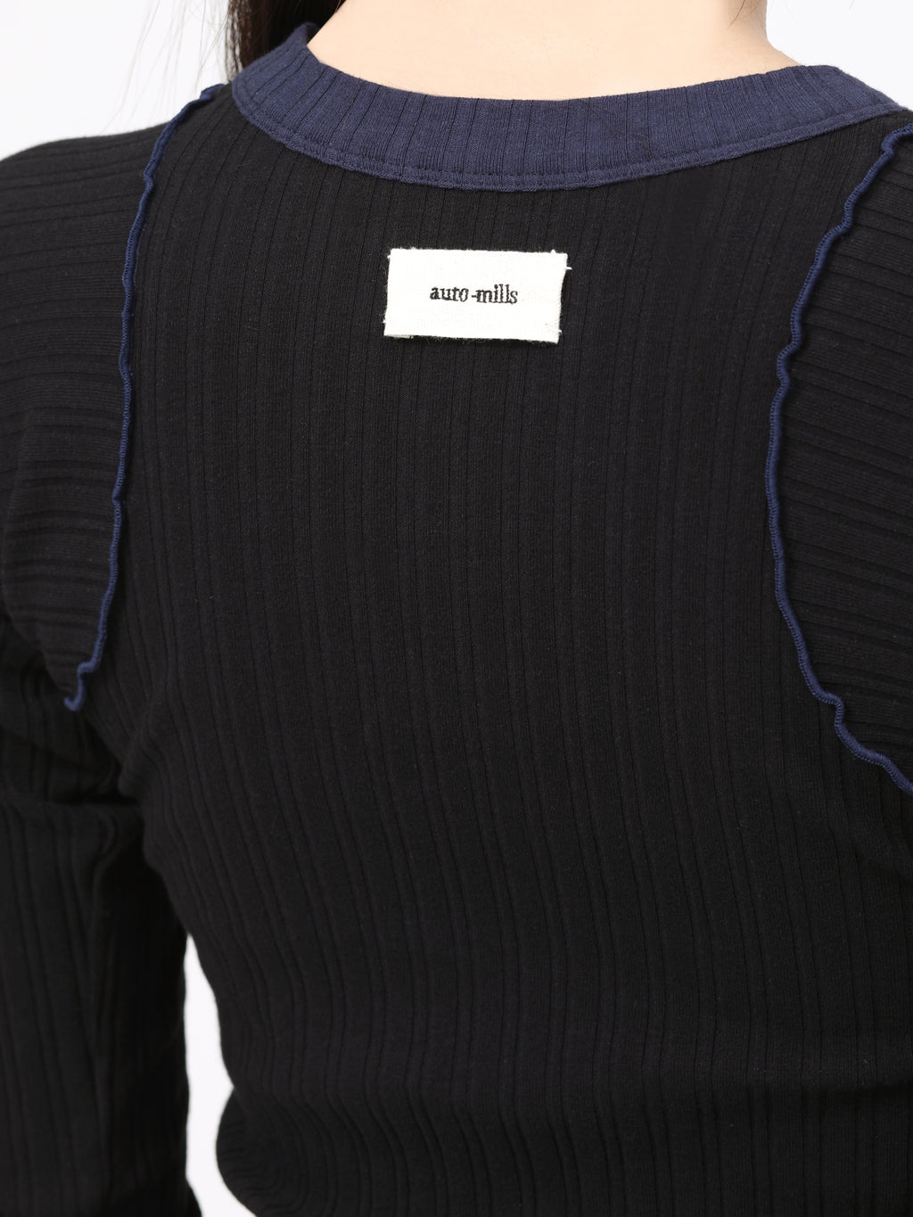 LOVER TOP L/S  RIB STRETCH JERSEY BICOLOR AM-C0409