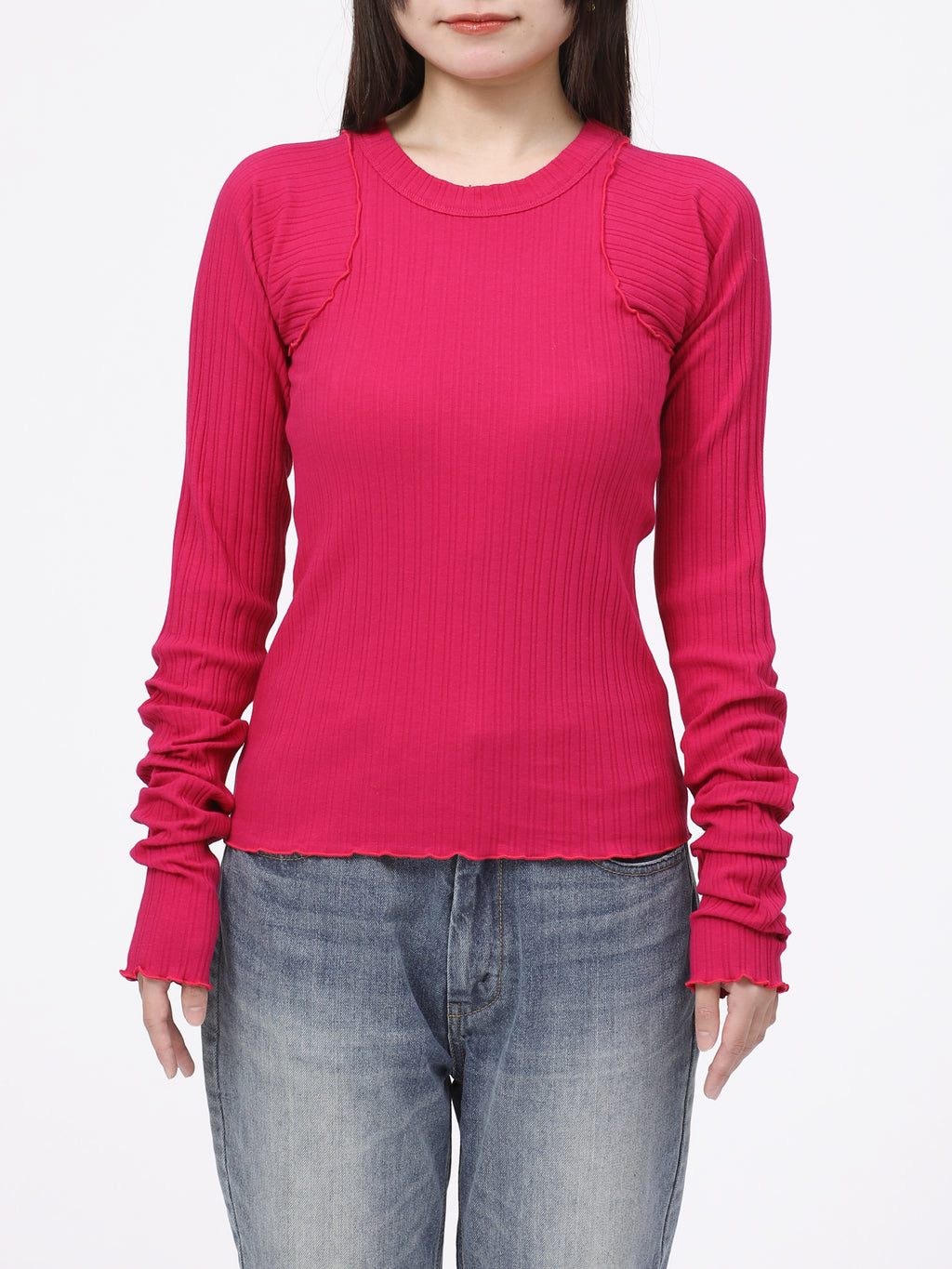 LOVER TOP L/S RIB STRETCH JERSEY AM-C0408