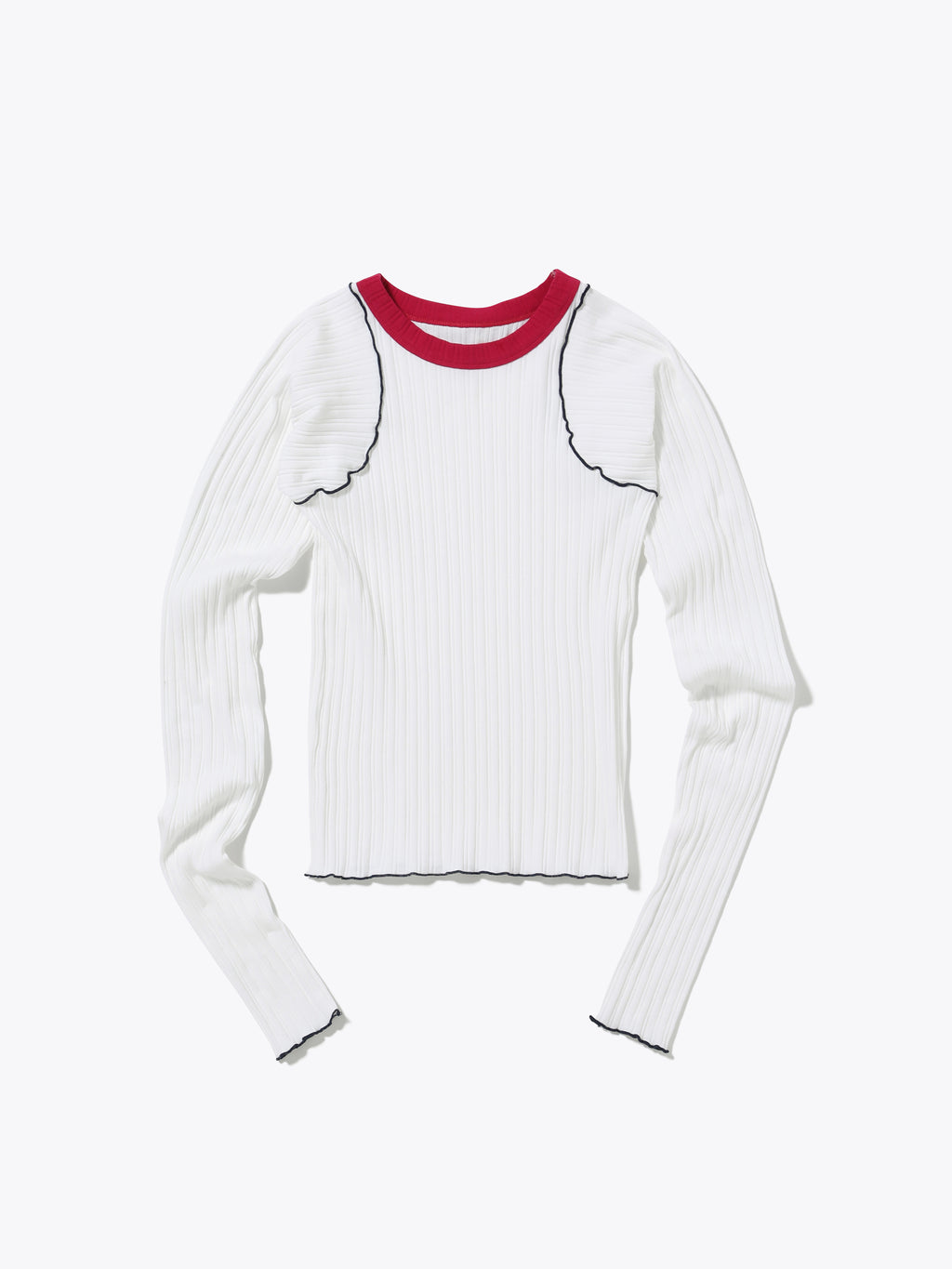 LOVER TOP L/S  RIB STRETCH JERSEY BICOLOR AM-C0409