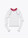 LOVER TOP L/S  RIB STRETCH JERSEY BICOLOR AM-C0409