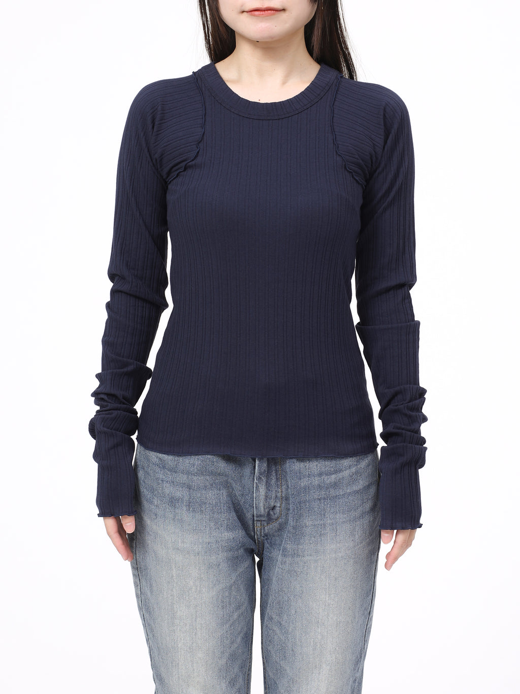 LOVER TOP L/S RIB STRETCH JERSEY AM-C0408