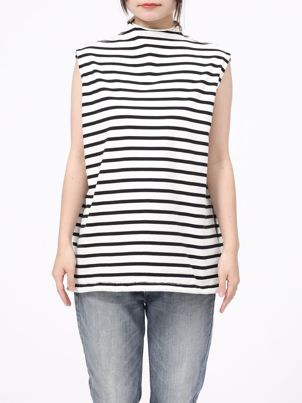 BAGGY N/S TEE COTTON BORDER JERSEY AM-C0407