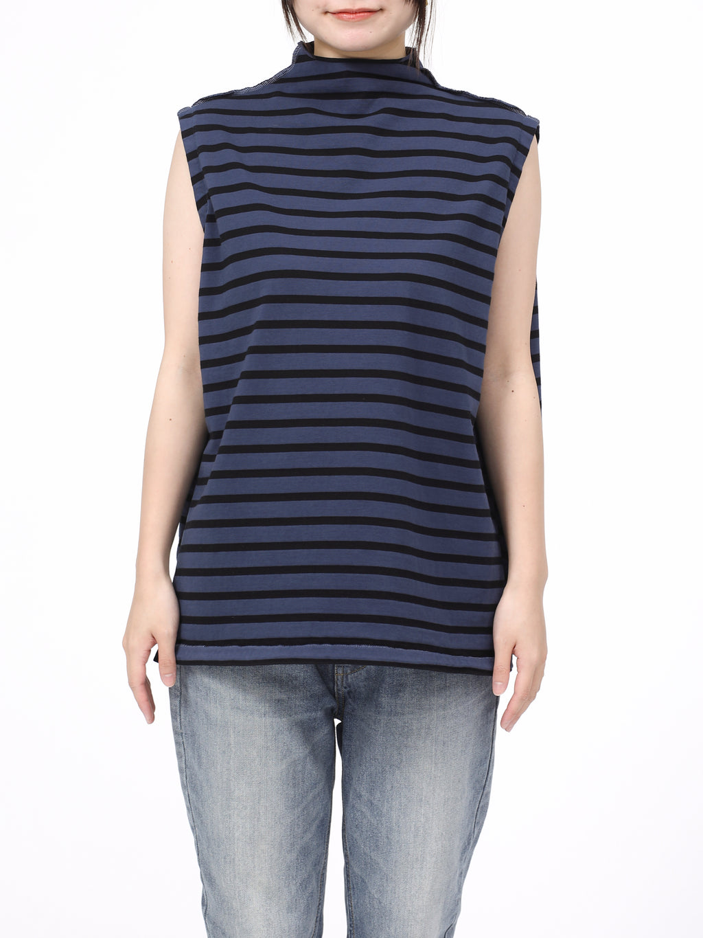 BAGGY N/S TEE COTTON BORDER JERSEY AM-C0407