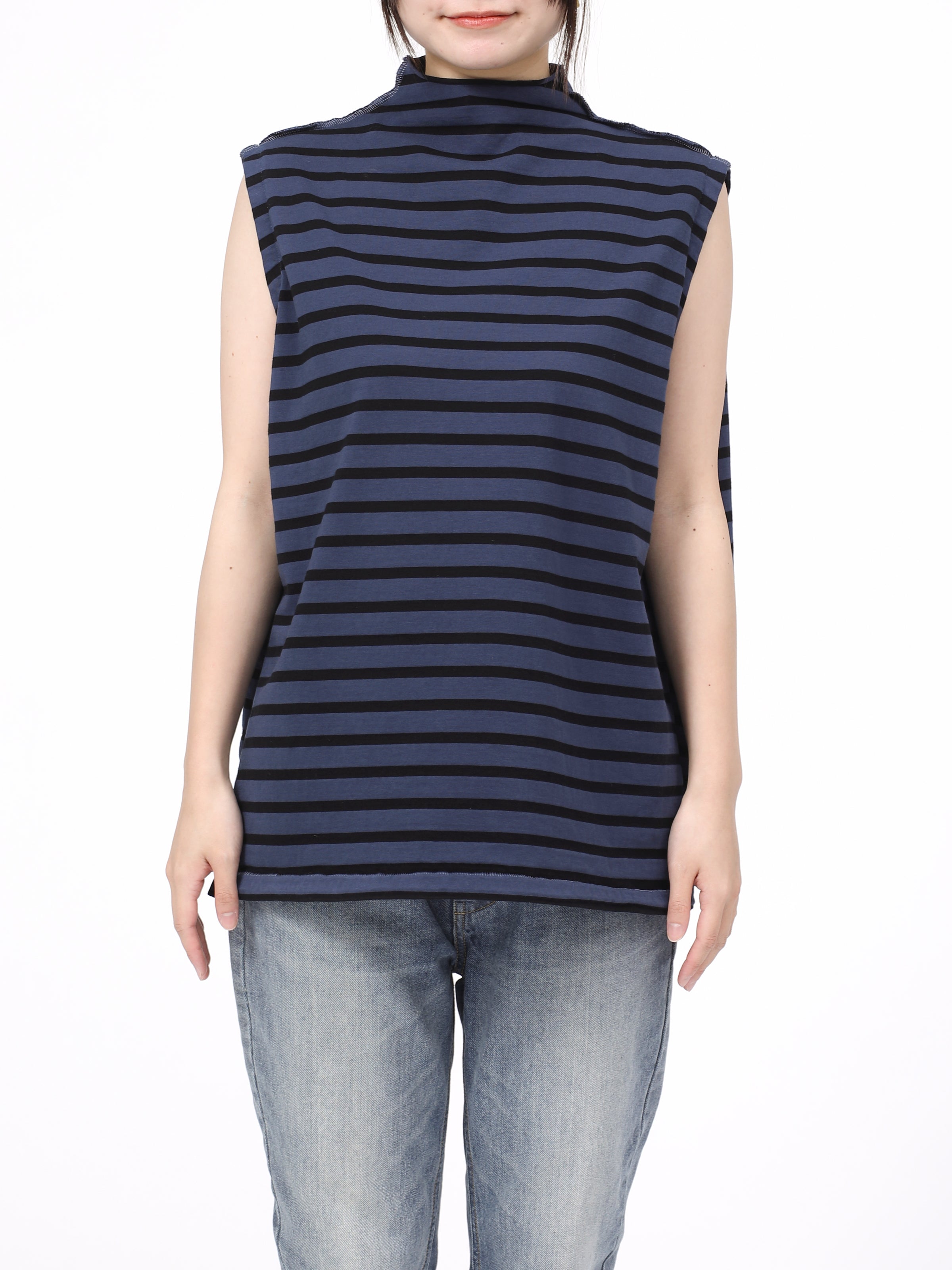 BAGGY N/S TEE COTTON BORDER JERSEY AM-C0407