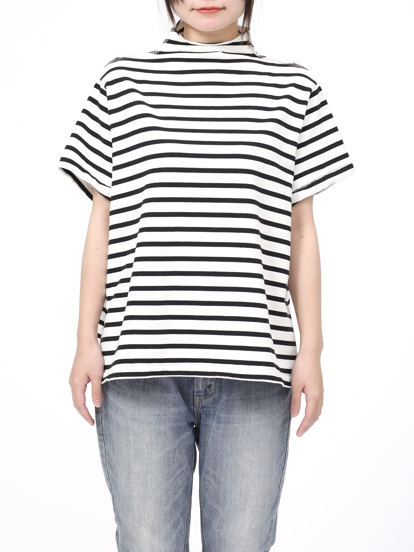 BAGGY S/S TEE COTTON BORDER JERSEY AM-C0406
