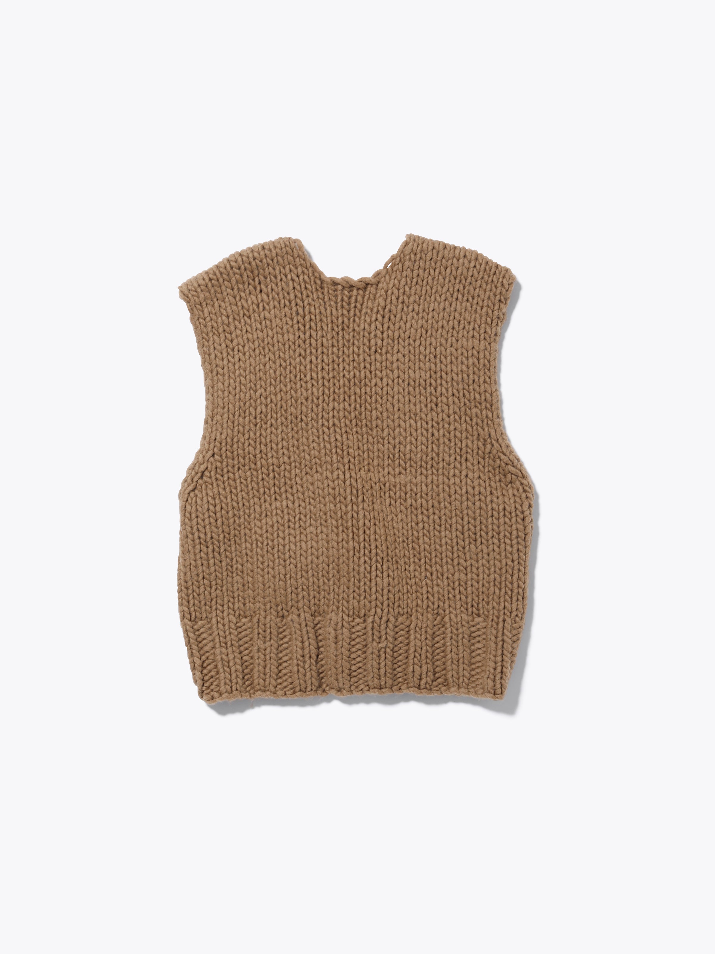 CHILLING HAND MADE VEST HEAVY WEIGHT WOOL YARN W/BIG ANZEN PIN AM-K0502