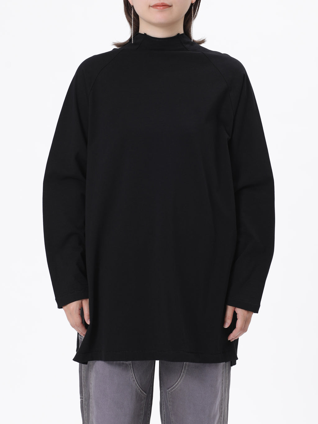 BAGGY HI NECK L/S TEE COTTON JERSEY AM-C0502