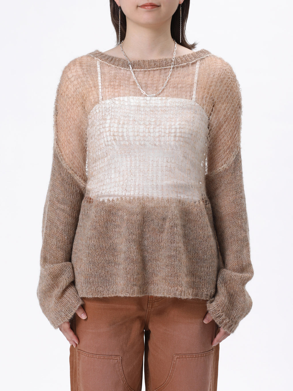 NOMADS TOPS L/S MOHAIR MIX YARN AM-K0507