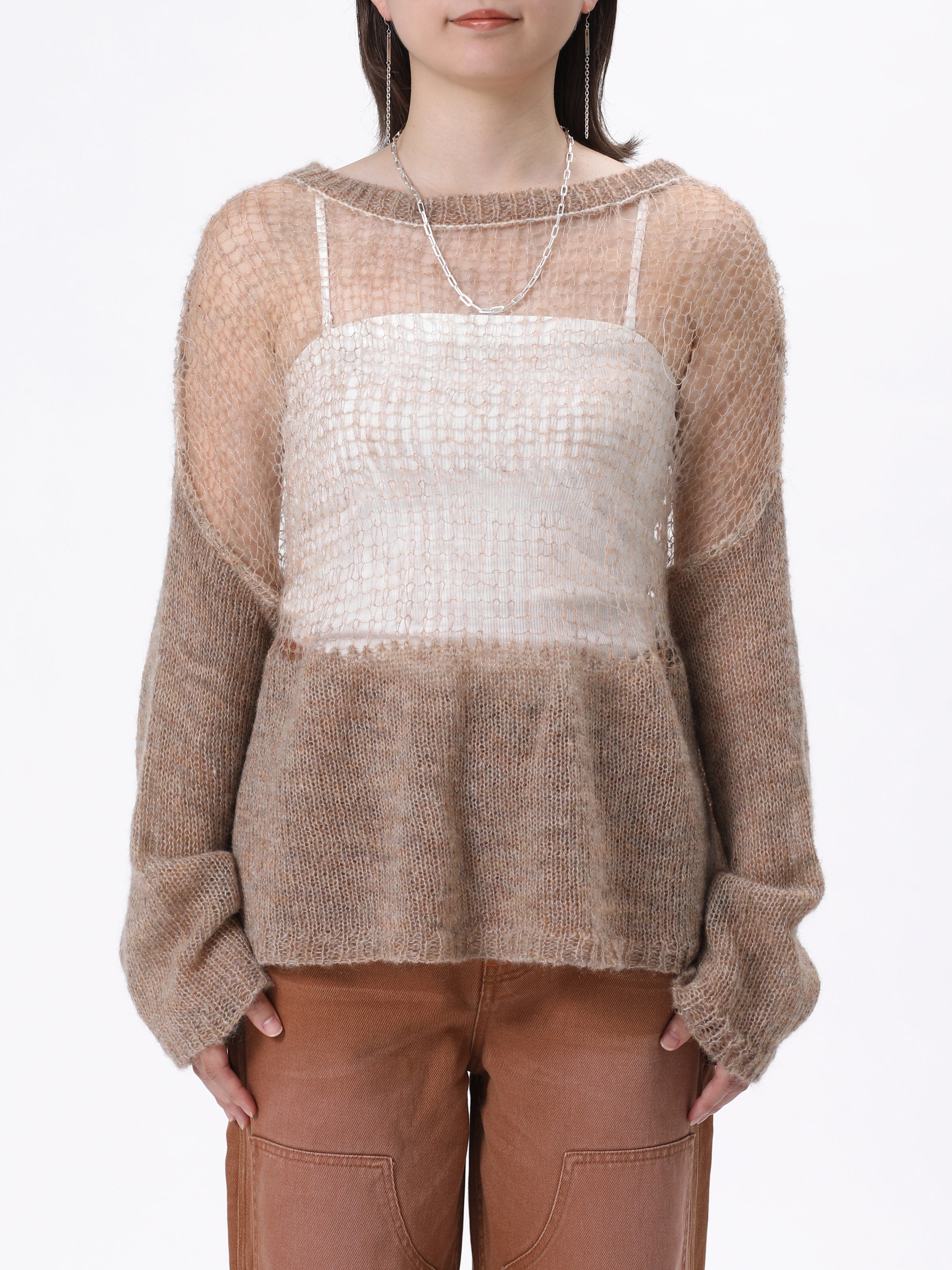 NOMADS TOPS L/S MOHAIR MIX YARN AM-K0507