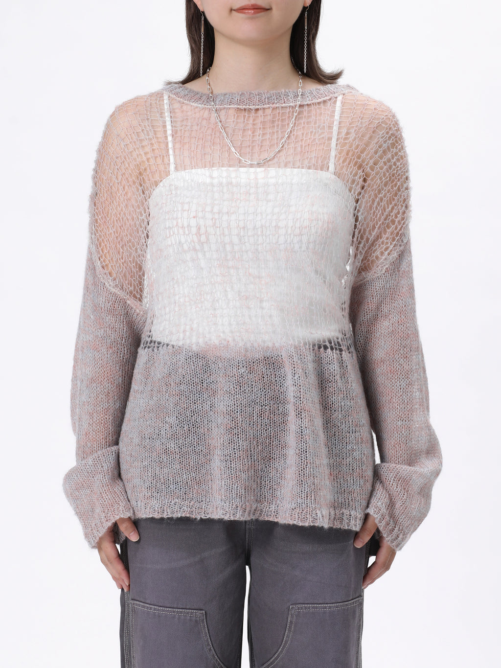 NOMADS TOPS L/S MOHAIR MIX YARN AM-K0507