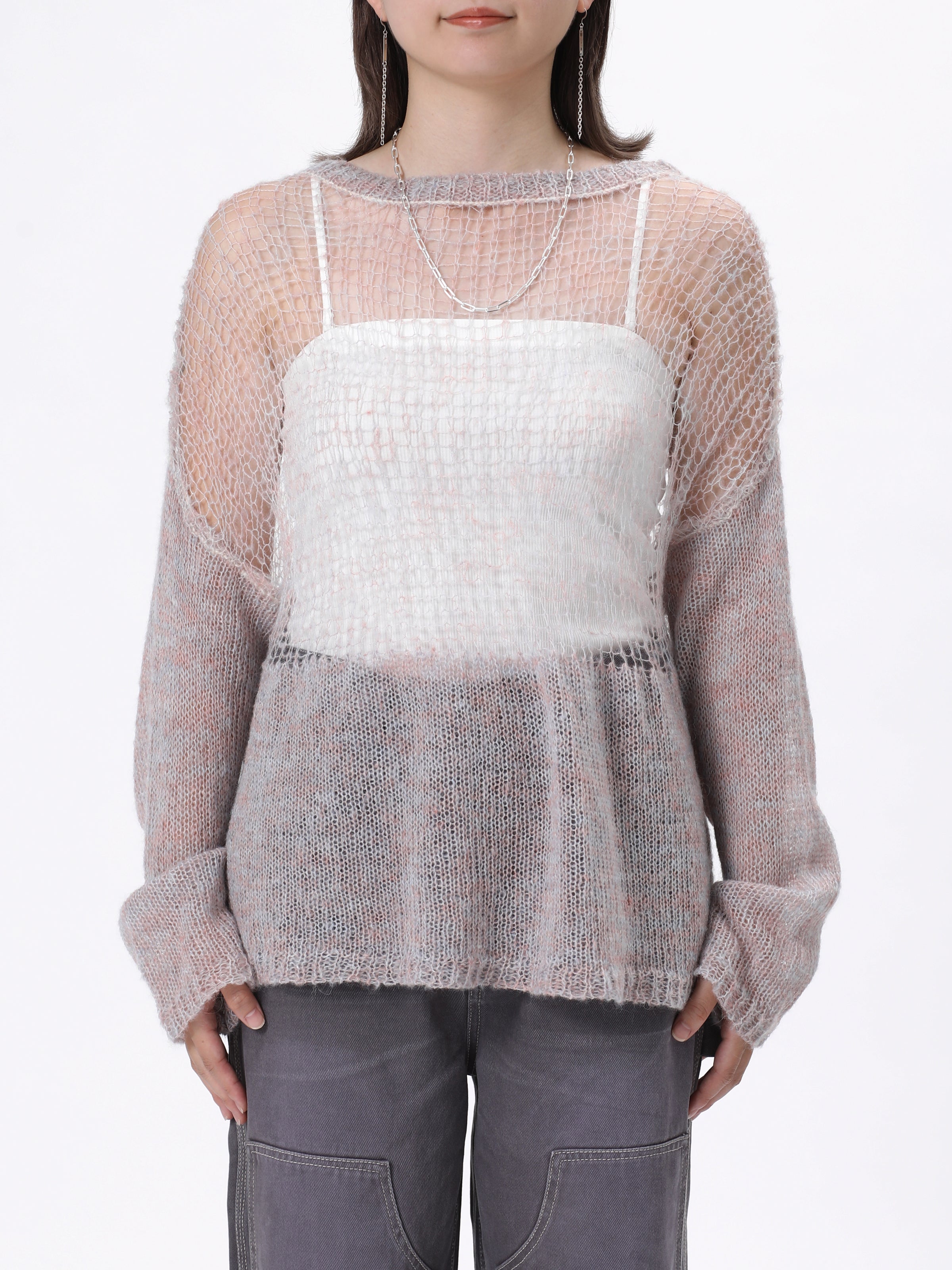 NOMADS TOPS L/S MOHAIR MIX YARN AM-K0507