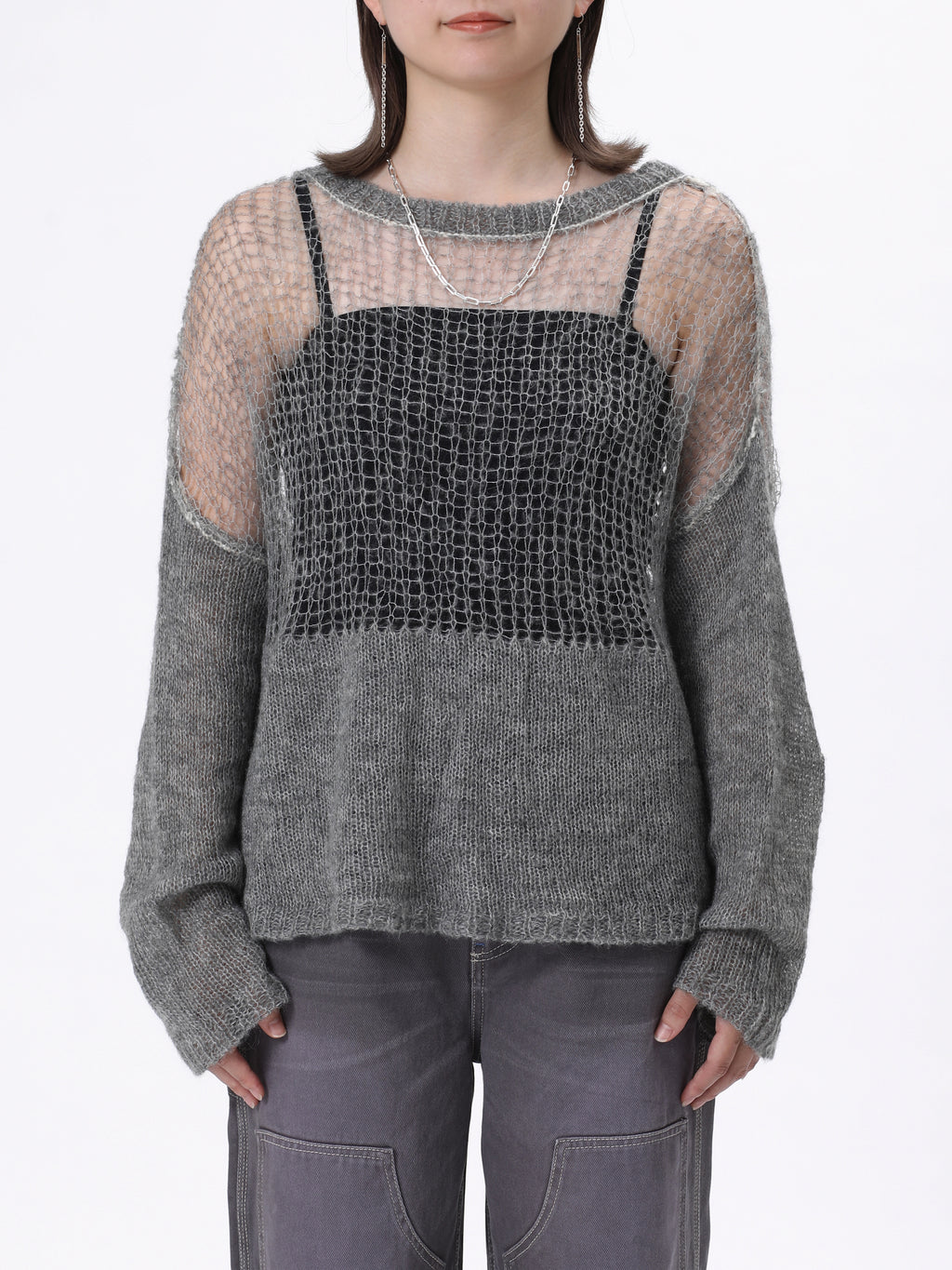 NOMADS TOPS L/S MOHAIR MIX YARN AM-K0507