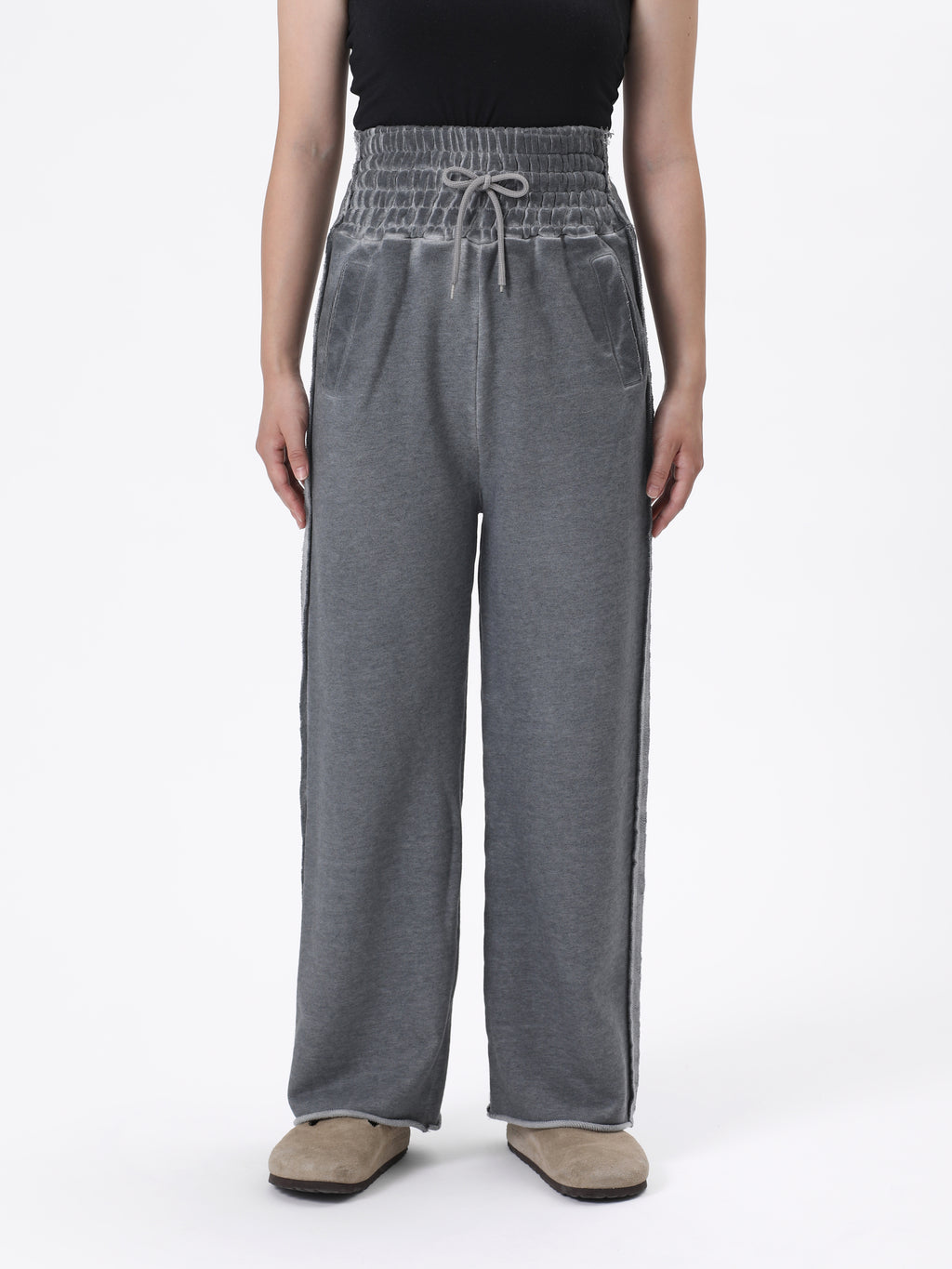 GRATEFUL WIDE PANTS COTTON SWEAT w/OVERDYED AM-P0503