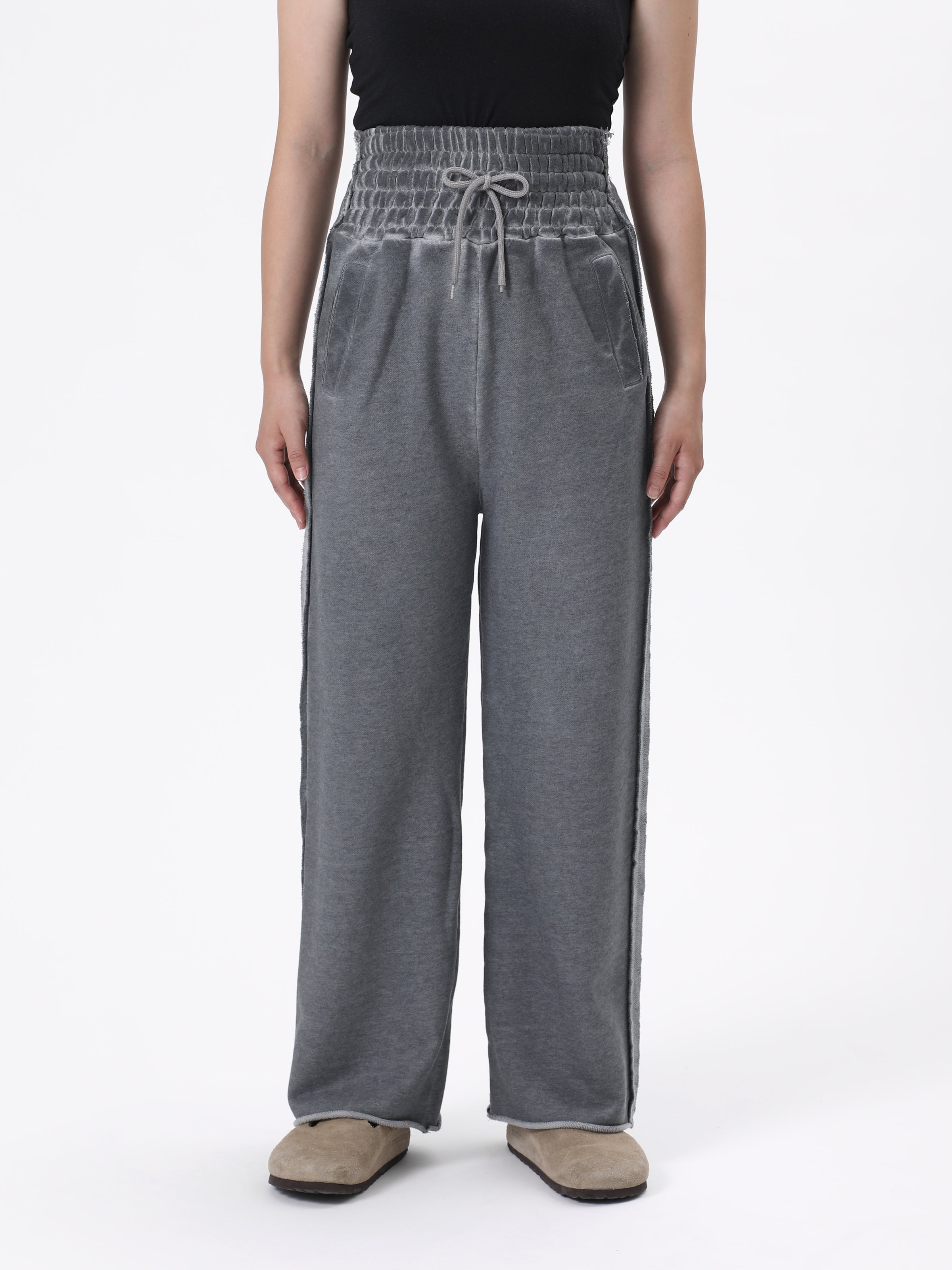 GRATEFUL WIDE PANTS COTTON SWEAT w/OVERDYED AM-P0503