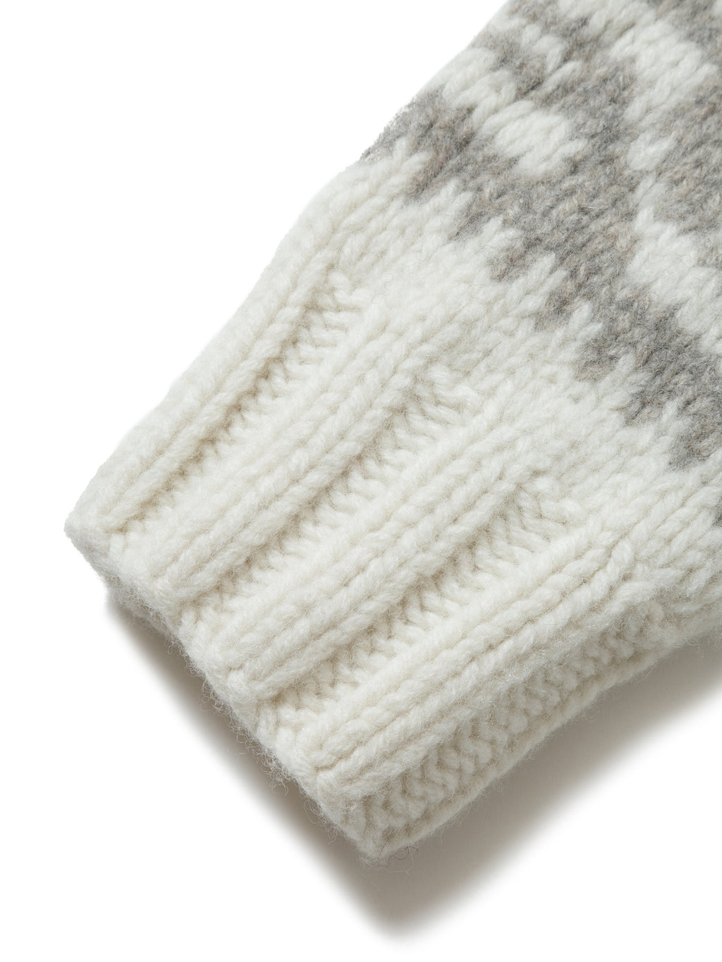 NOMADS CARDIGAN FAIR ISLE  PATTERN  HAND MADE KNIT AM-K0109 O.White