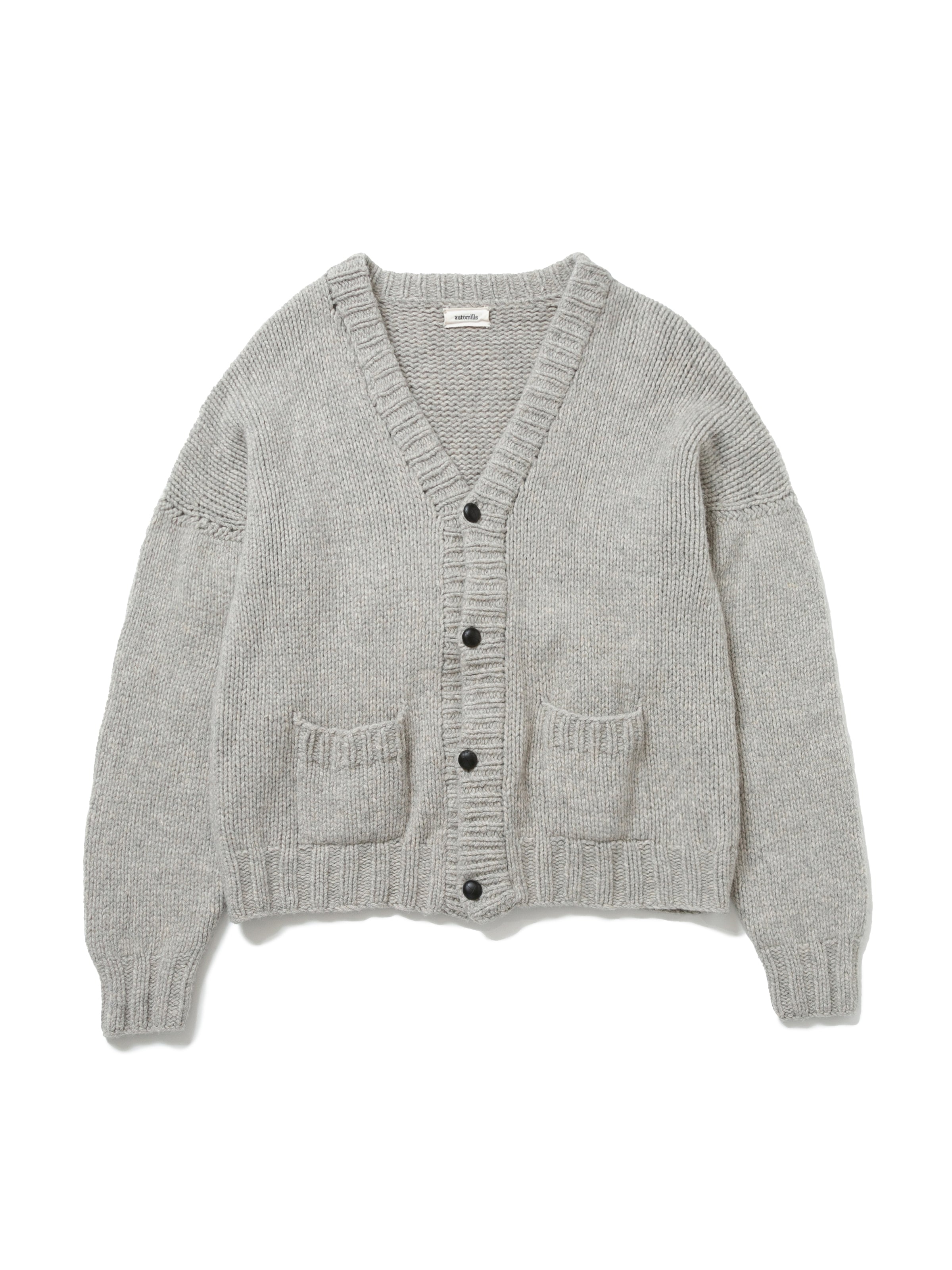 NOMADS CARDIGAN  HAND MADE WOOL KNIT AM-K0111 Gray