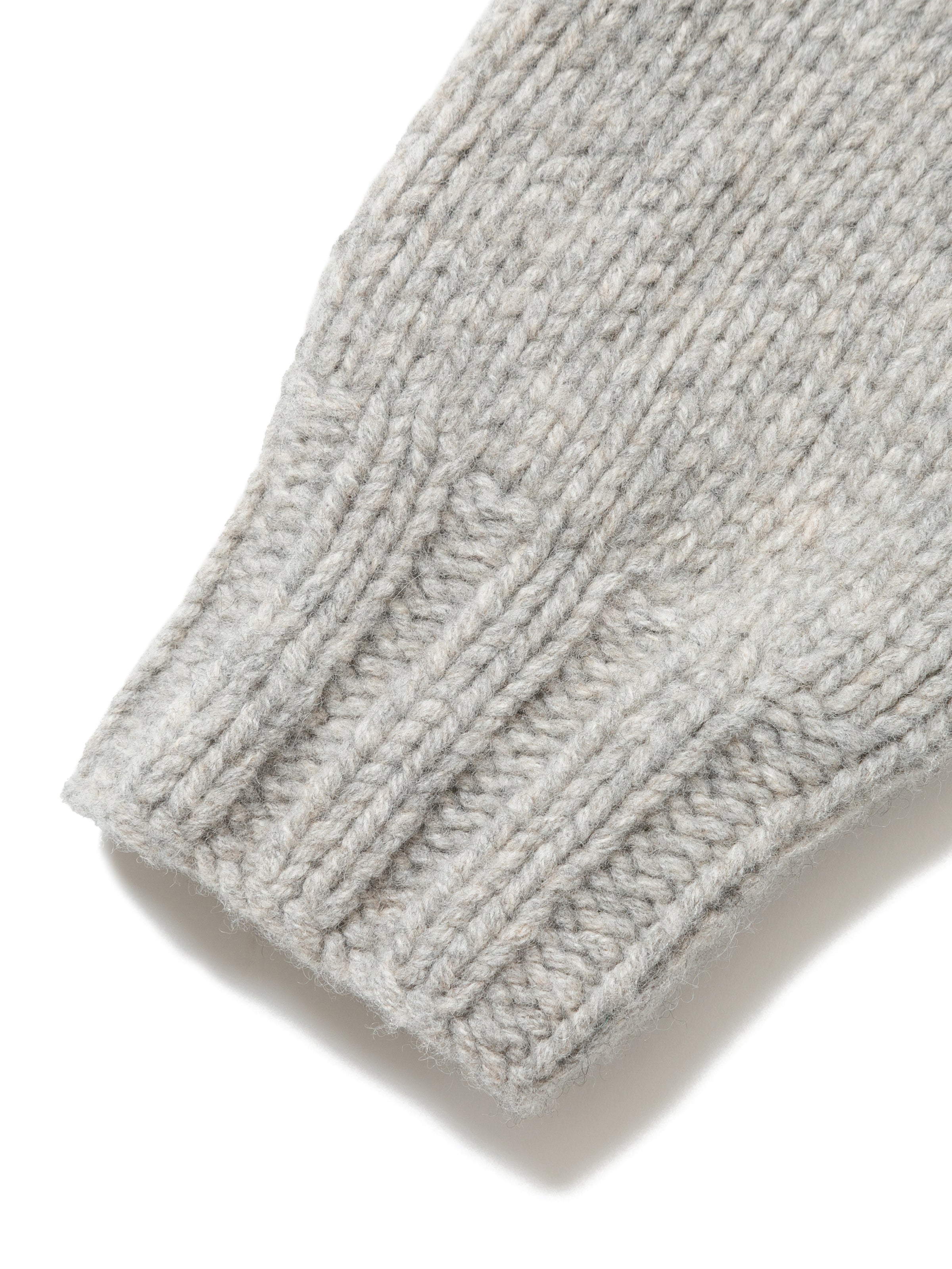 NOMADS CARDIGAN  HAND MADE WOOL KNIT AM-K0111 Gray