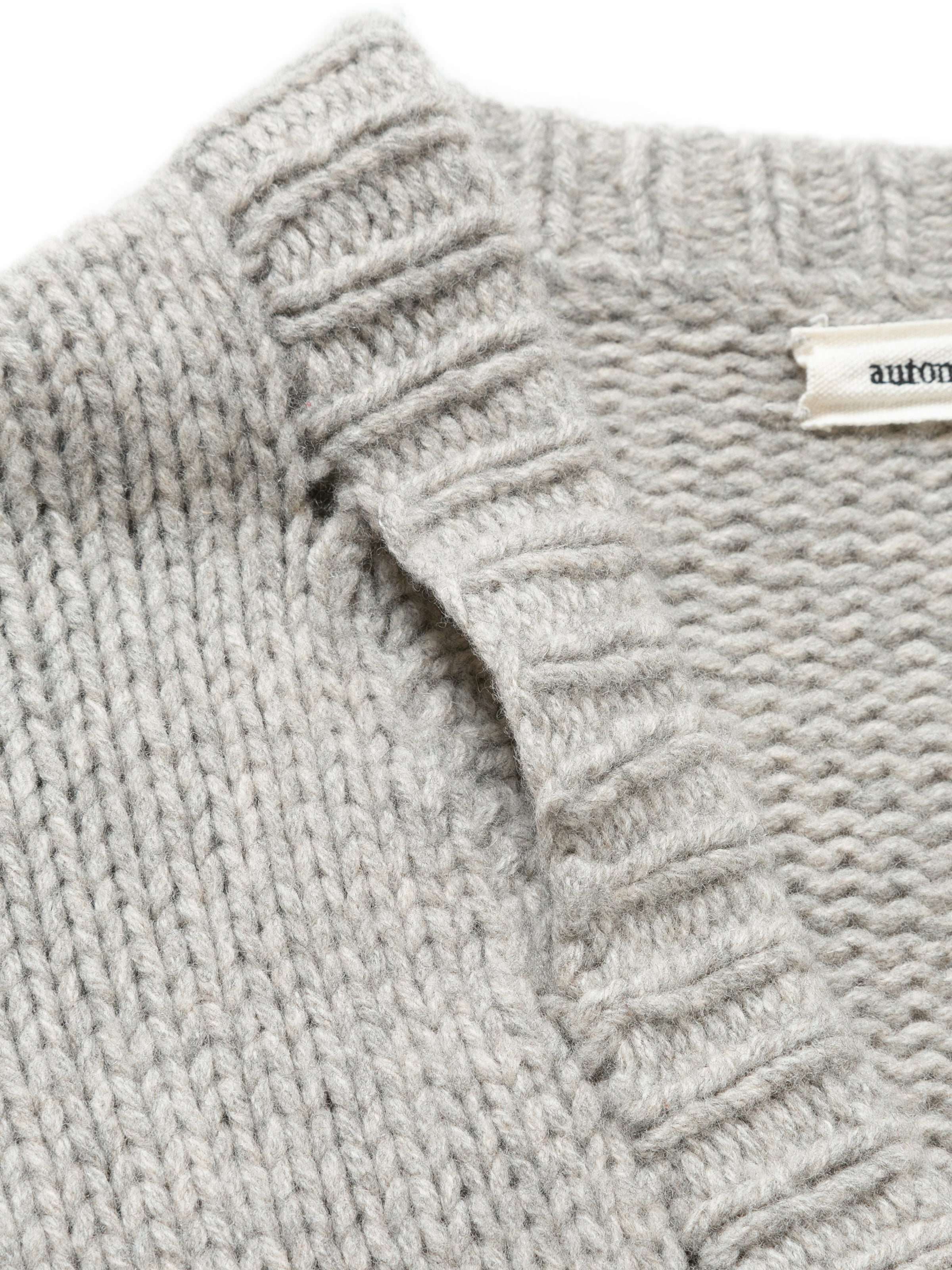 NOMADS CARDIGAN  HAND MADE WOOL KNIT AM-K0111 Gray