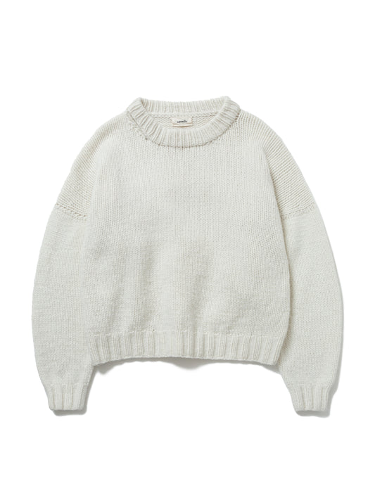 NOMADS SWEATER  HAND MADE WOOL KNIT AM-K0112 O.White