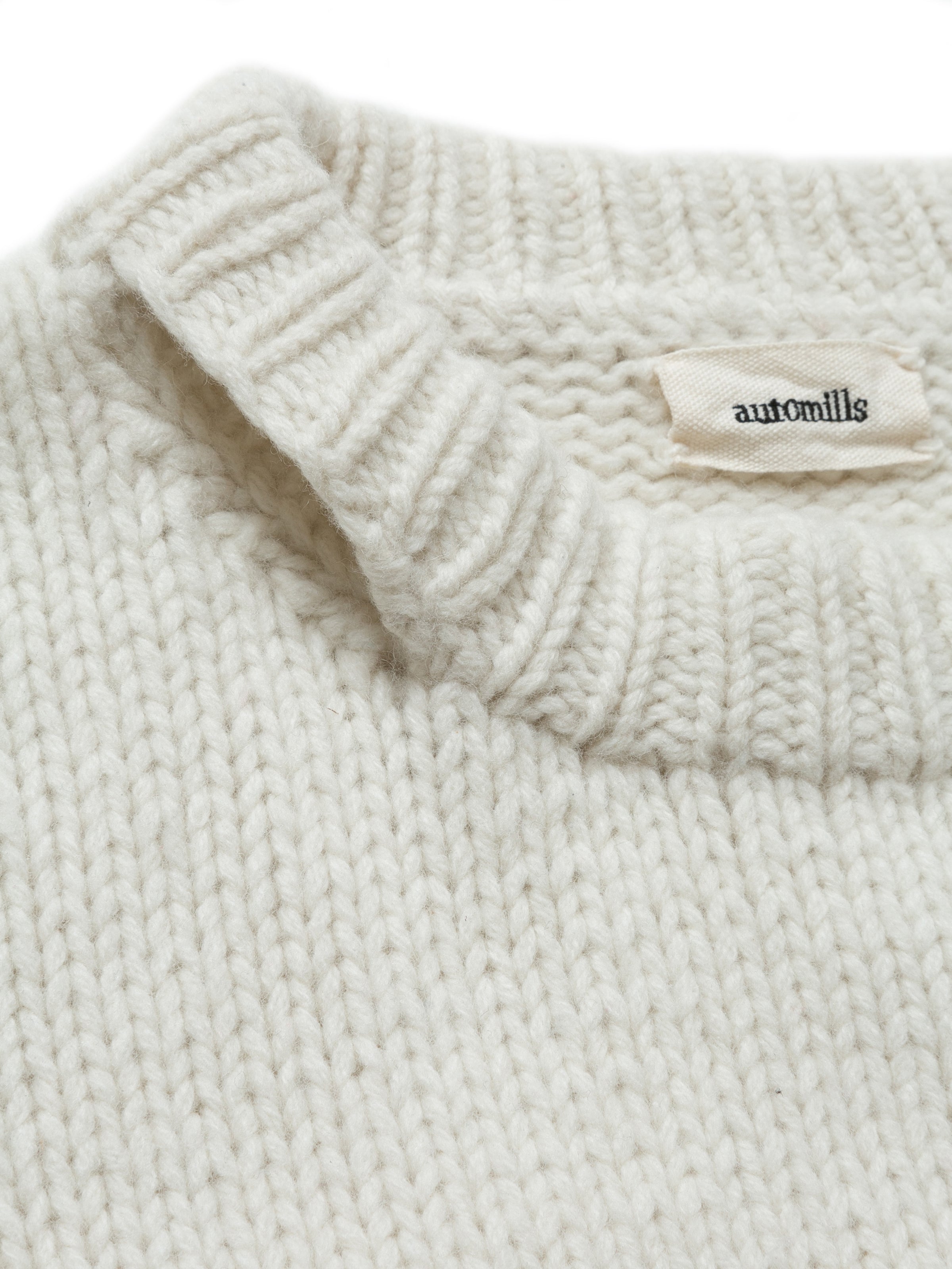 NOMADS SWEATER  HAND MADE WOOL KNIT AM-K0112 O.White
