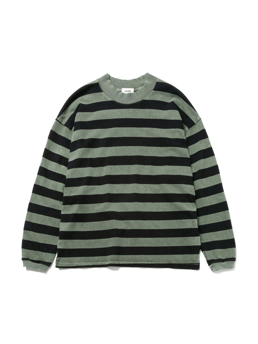 BAGGY L/S TEE COTTON BORDER JERSEY AM-C0104 Olive