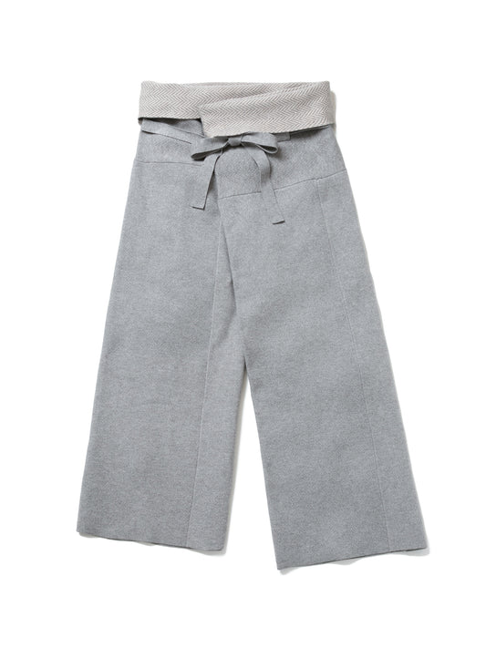 PHAT FISHER MAN PANTS W FACE HERRINGBONE MIX KNIT AM-K0114 Gray