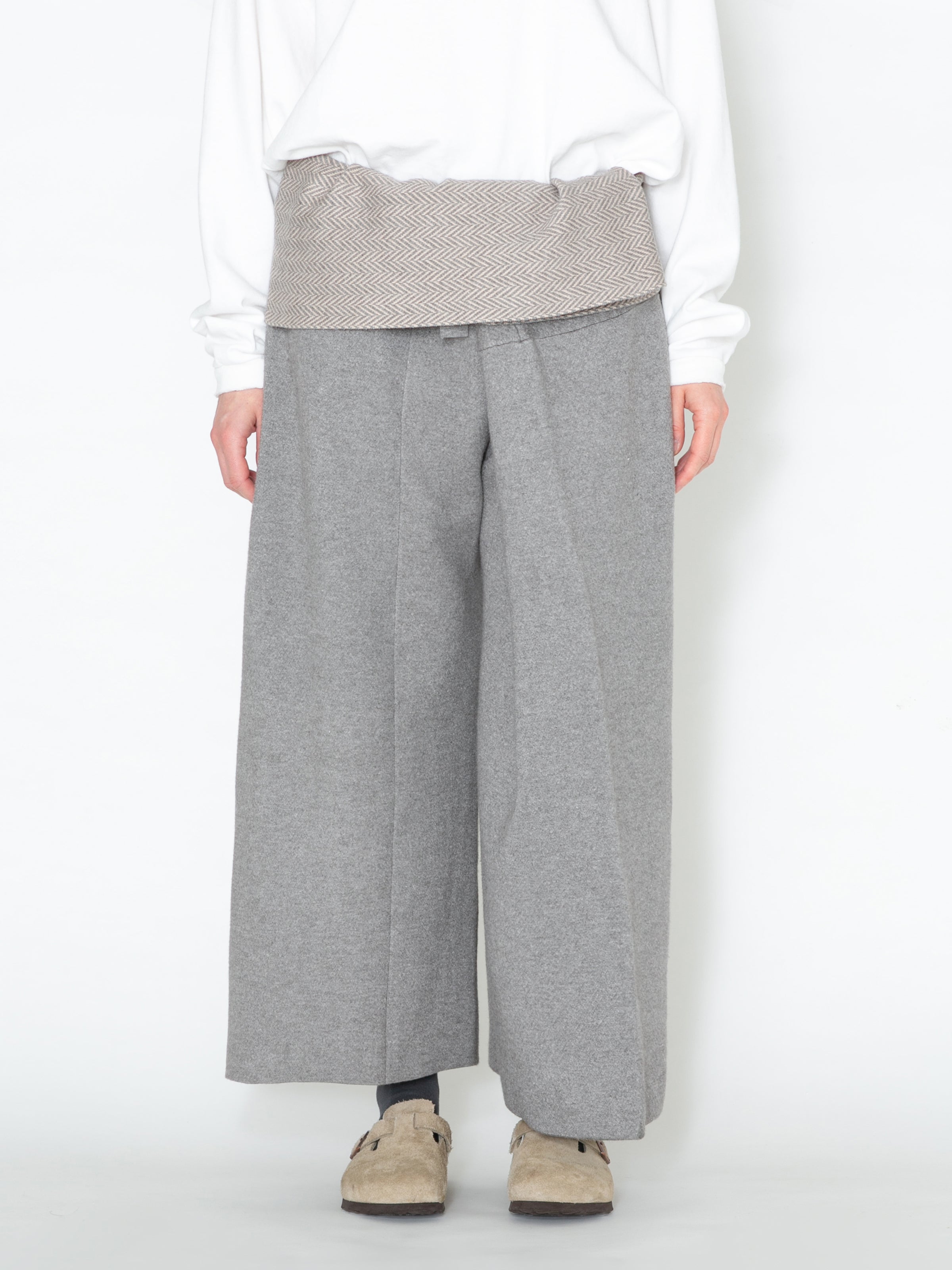 PHAT FISHER MAN PANTS W FACE HERRINGBONE MIX KNIT AM-K0114 Gray