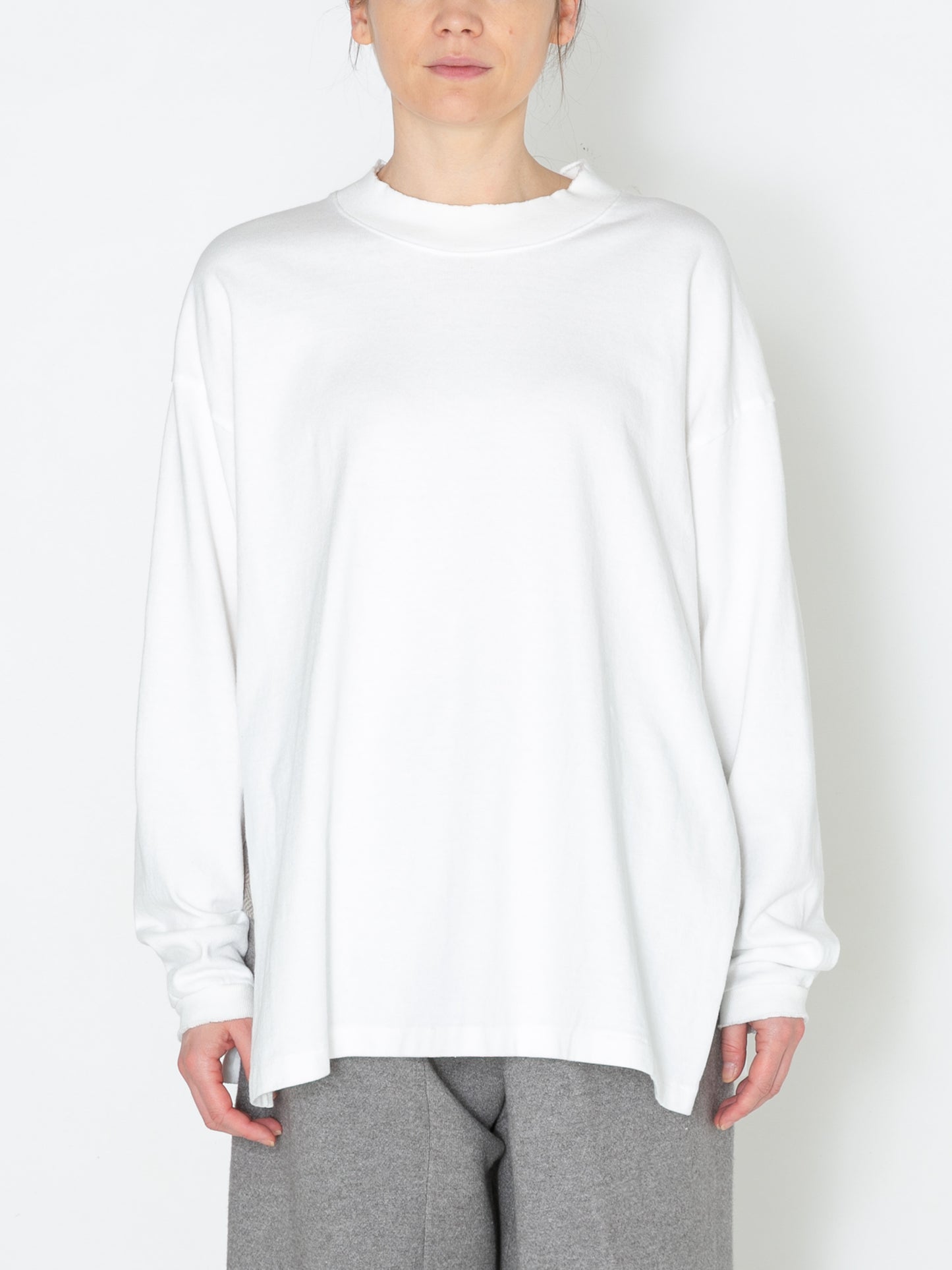 BAGGY L/S TEE COTTON JERSEY AM-C0108 White