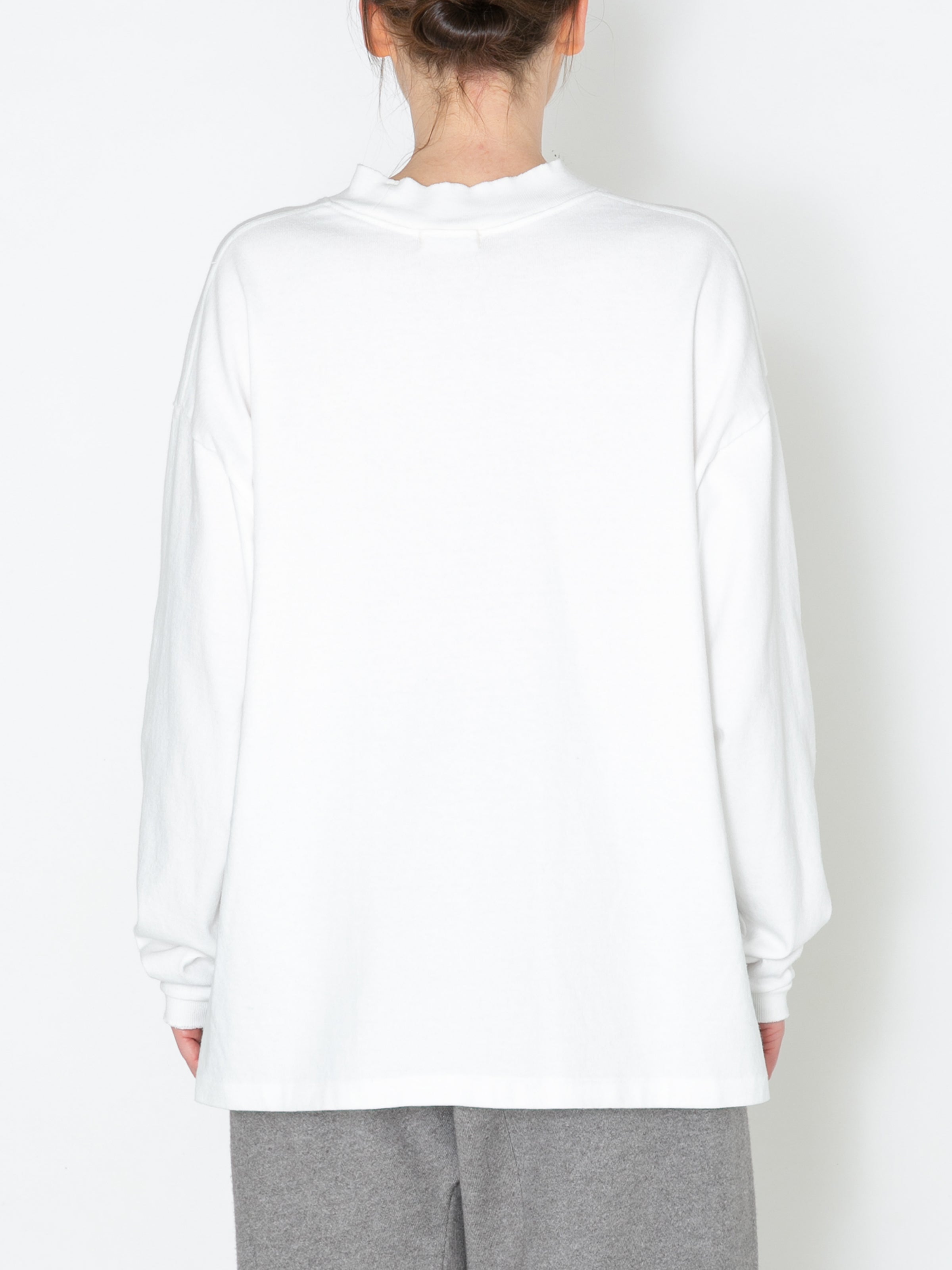 BAGGY L/S TEE COTTON JERSEY AM-C0108 White