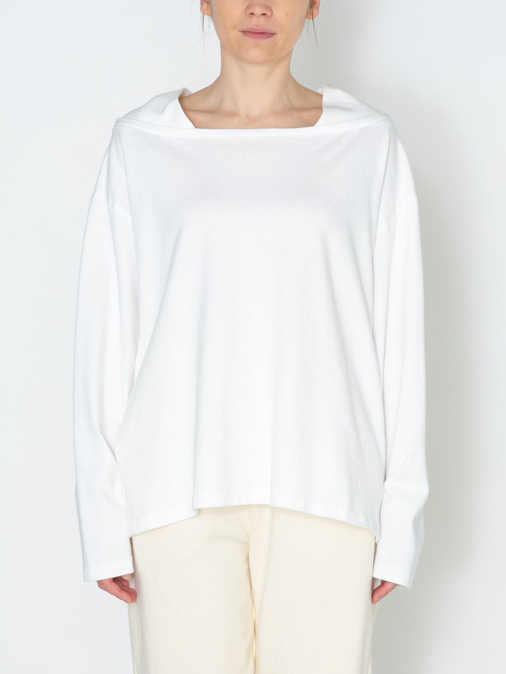 BAGGY BOAT L/S TEE COTTON JERSEY AM-C0107 White