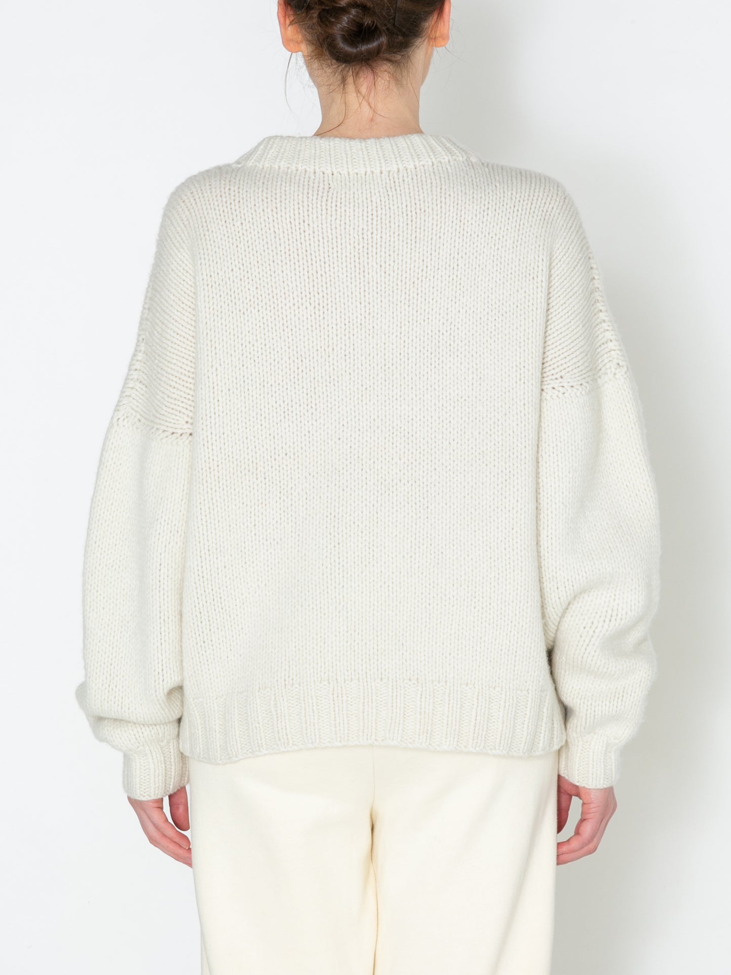 NOMADS SWEATER  HAND MADE WOOL KNIT AM-K0112 O.White