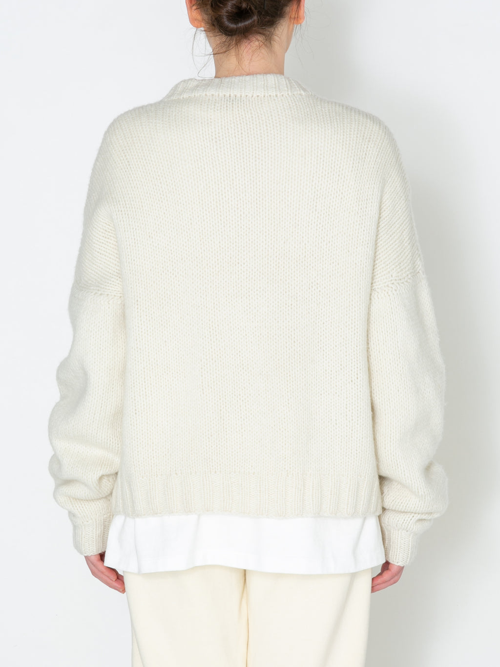 NOMADS CARDIGAN  HAND MADE WOOL KNIT AM-K0111 O.White