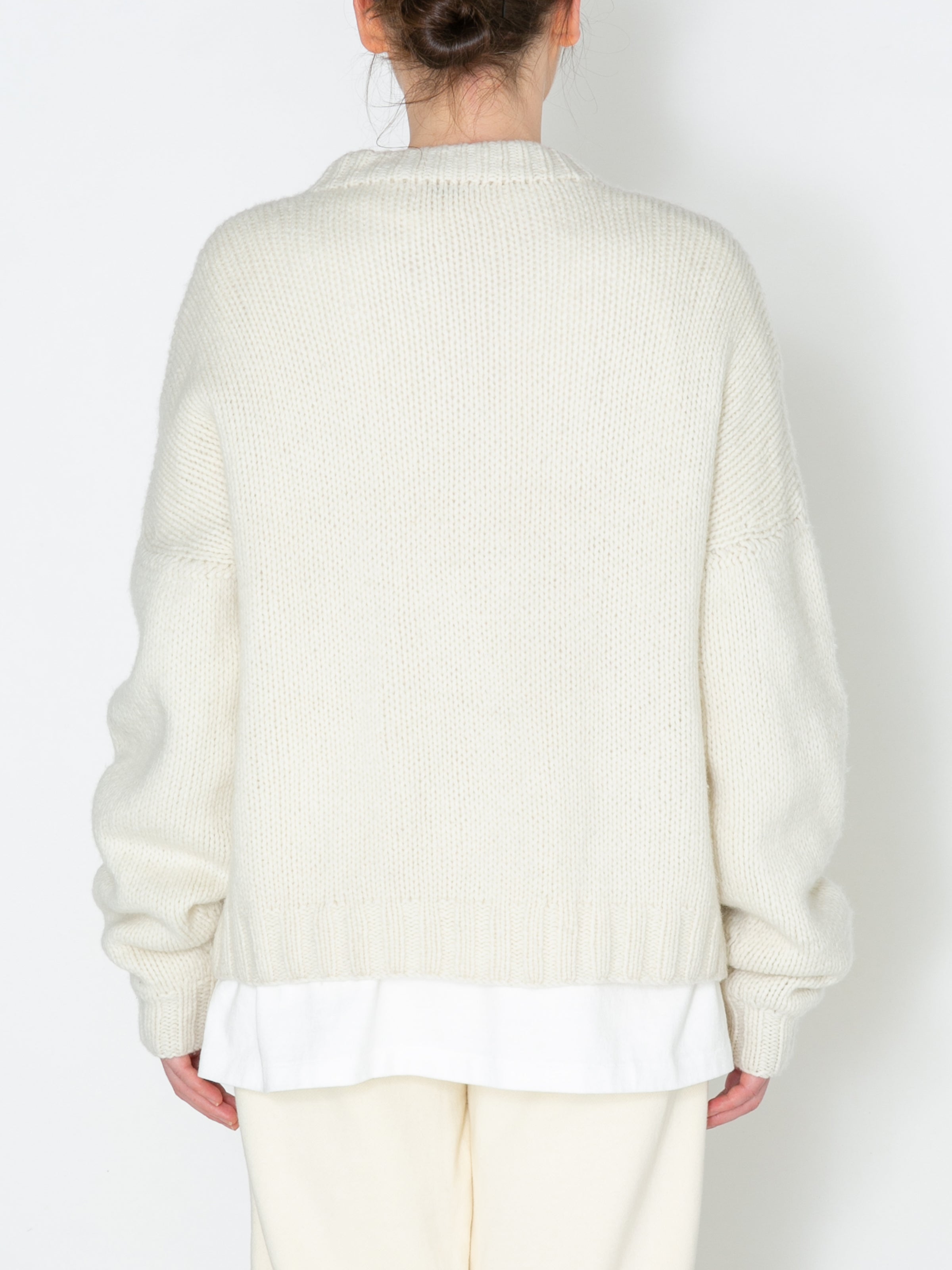 NOMADS CARDIGAN  HAND MADE WOOL KNIT AM-K0111 O.White