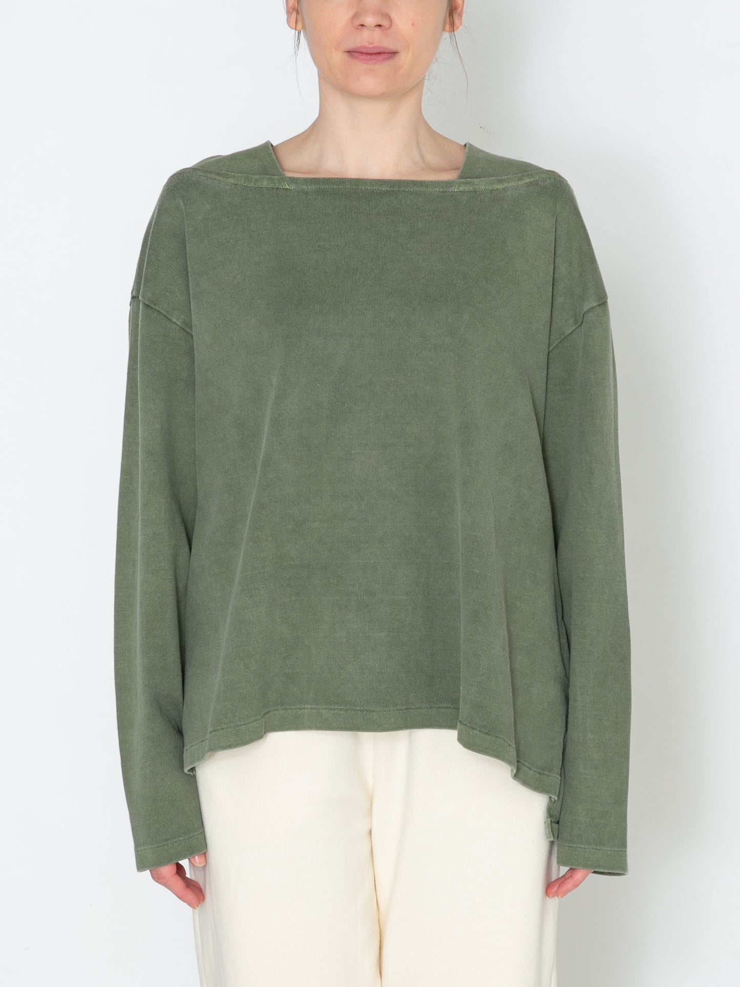 BAGGY BOAT L/S TEE COTTON JERSEY AM-C0107 Olive